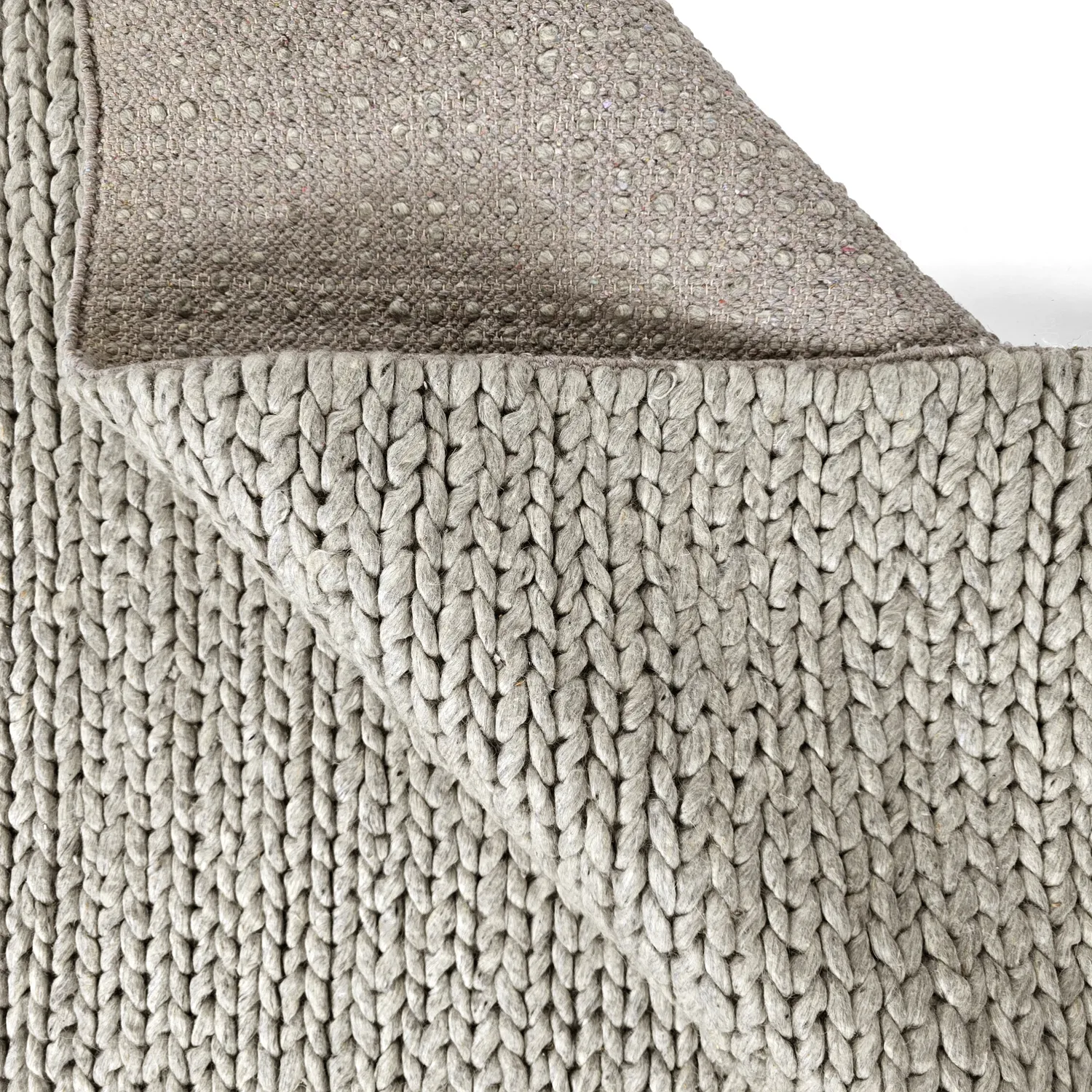 Uldtæppe - Talvia Braided Wool (grå)