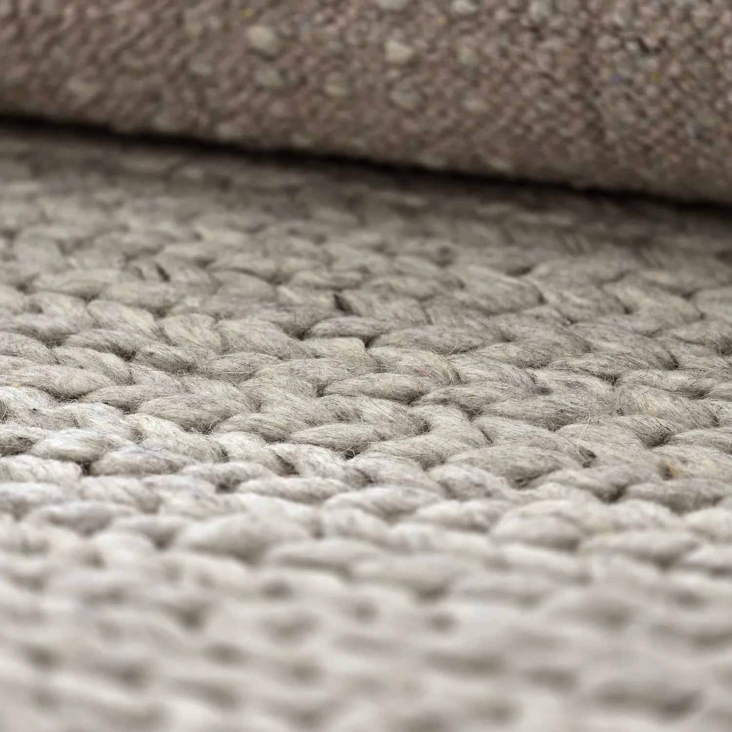 Uldtæppe - Talvia Braided Wool (grå)