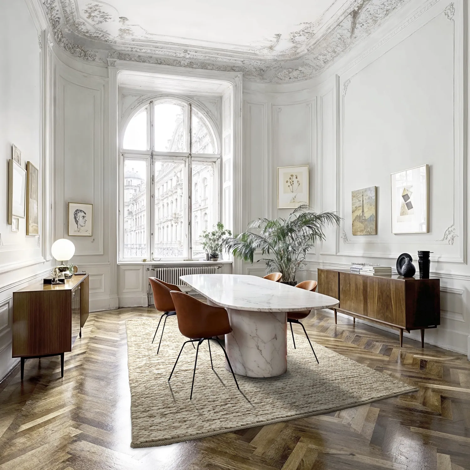 Uldtæppe - Talvia Braided Wool (natur)