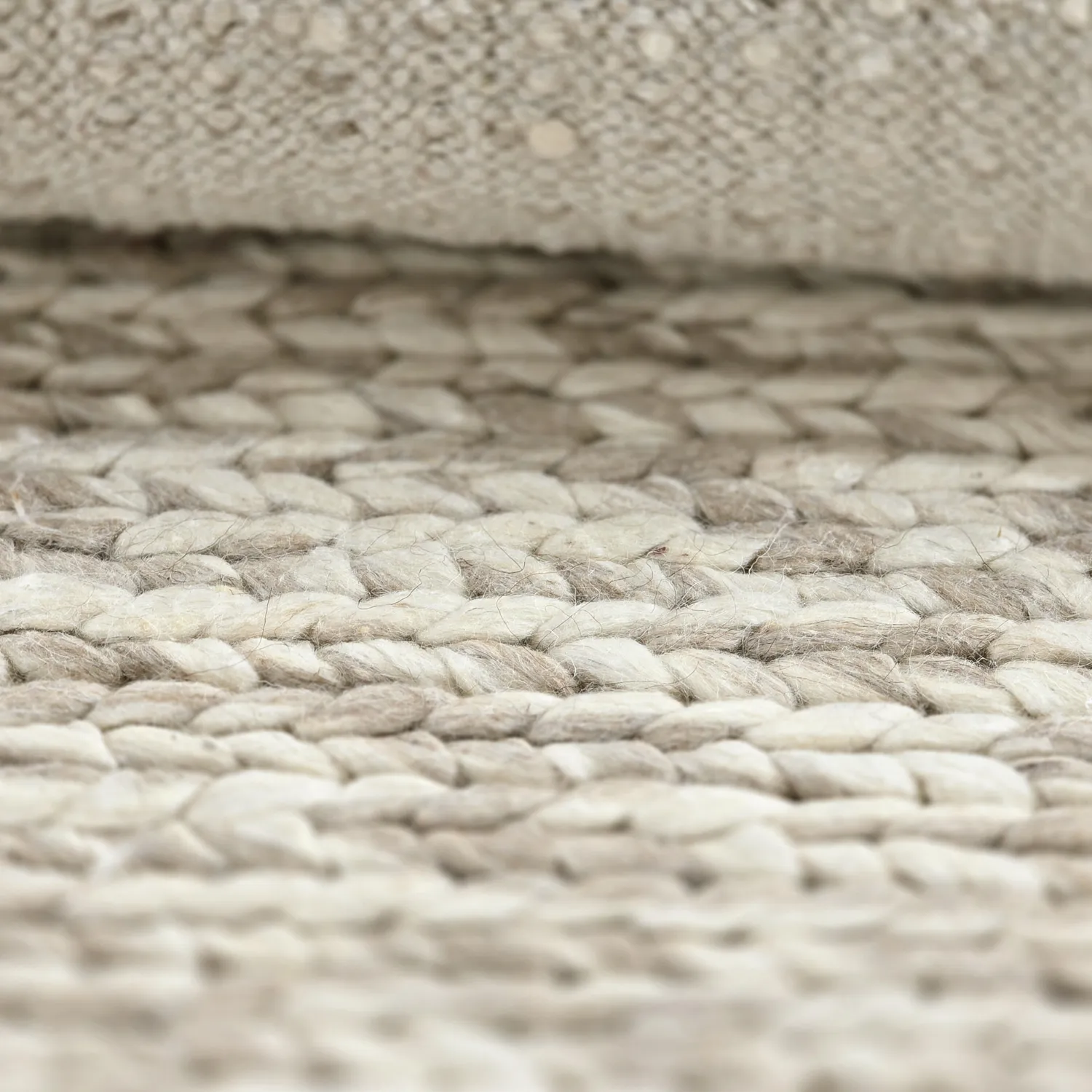 Uldtæppe - Talvia Braided Wool (natur)