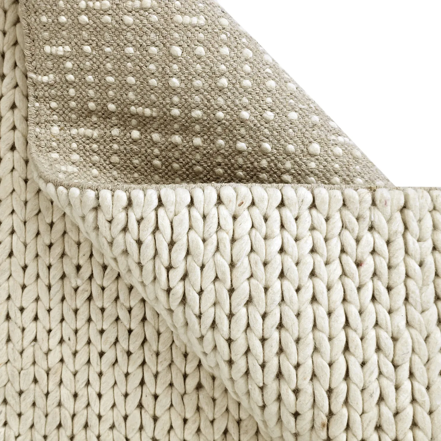Uldtæppe - Talvia Braided Wool (off-white)
