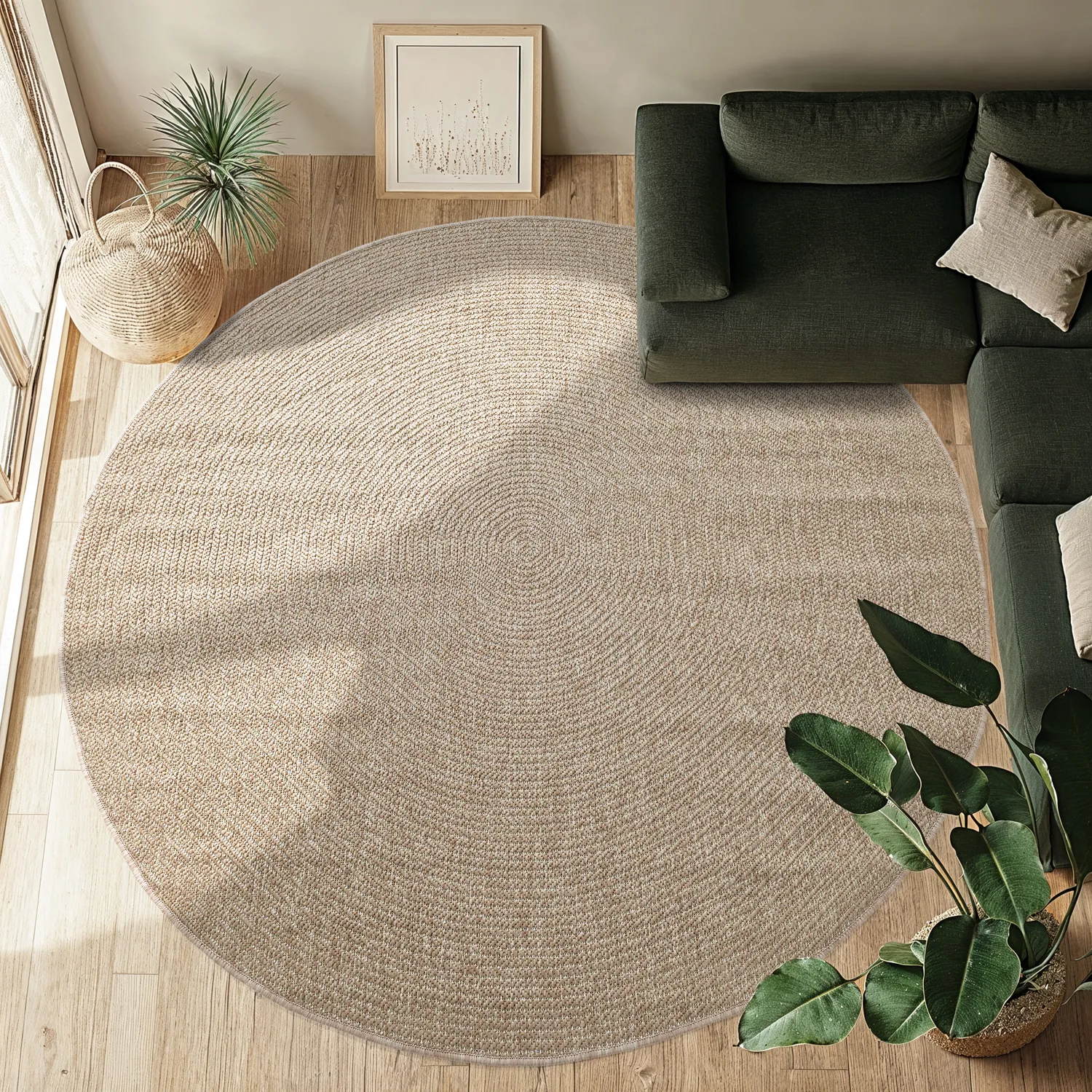 Rundt tæppe - Indoor/Outdoor Arlo (beige)