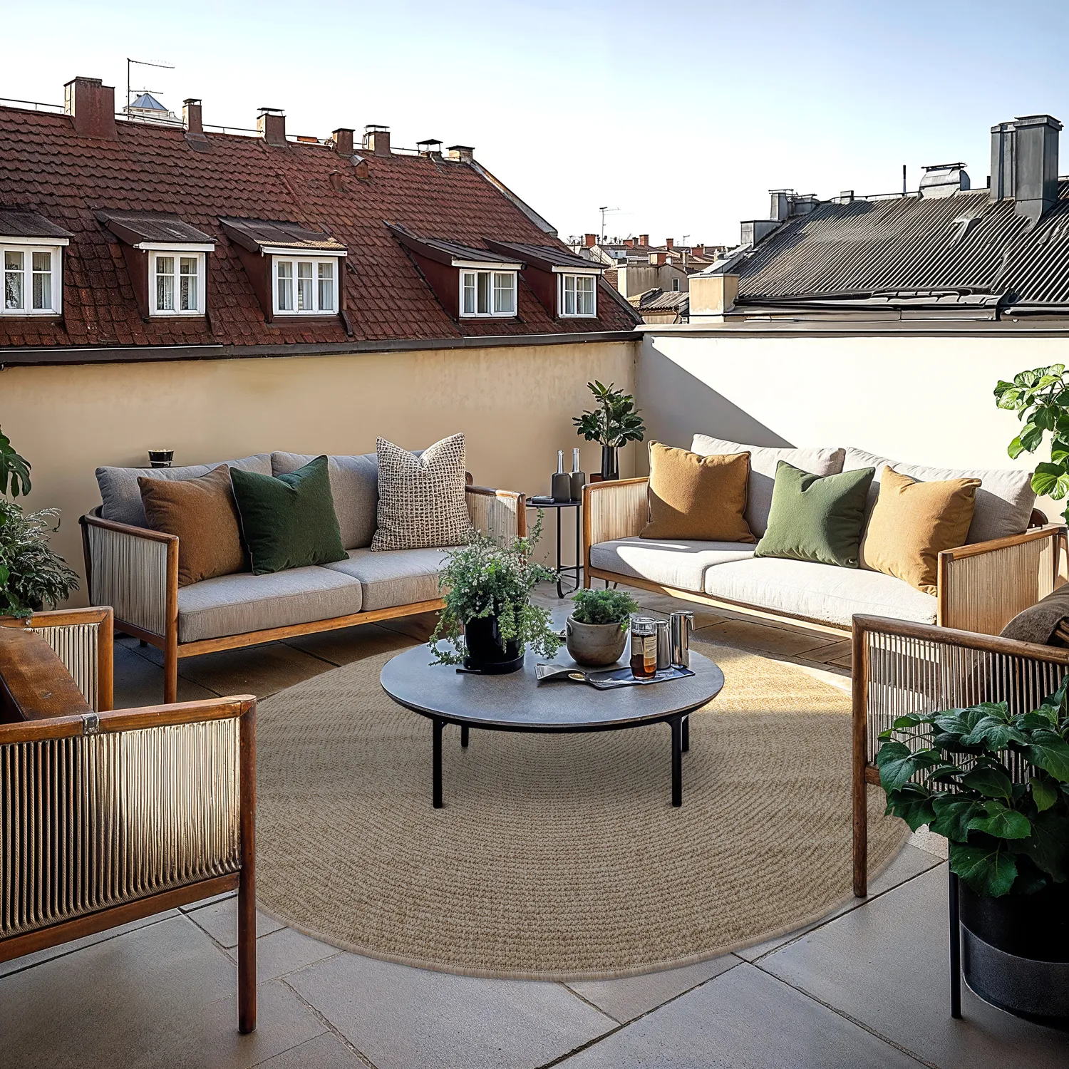 Rundt tæppe - Indoor/Outdoor Arlo (beige)