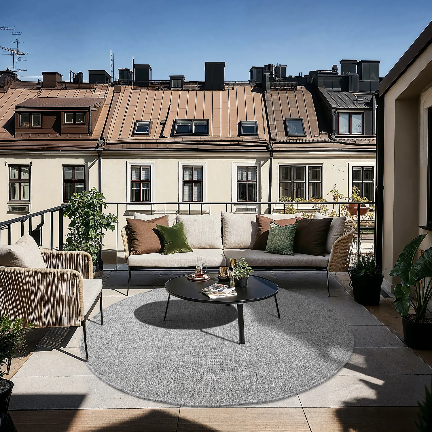 Runde tæpper - Indoor/Outdoor Arlo (grå)