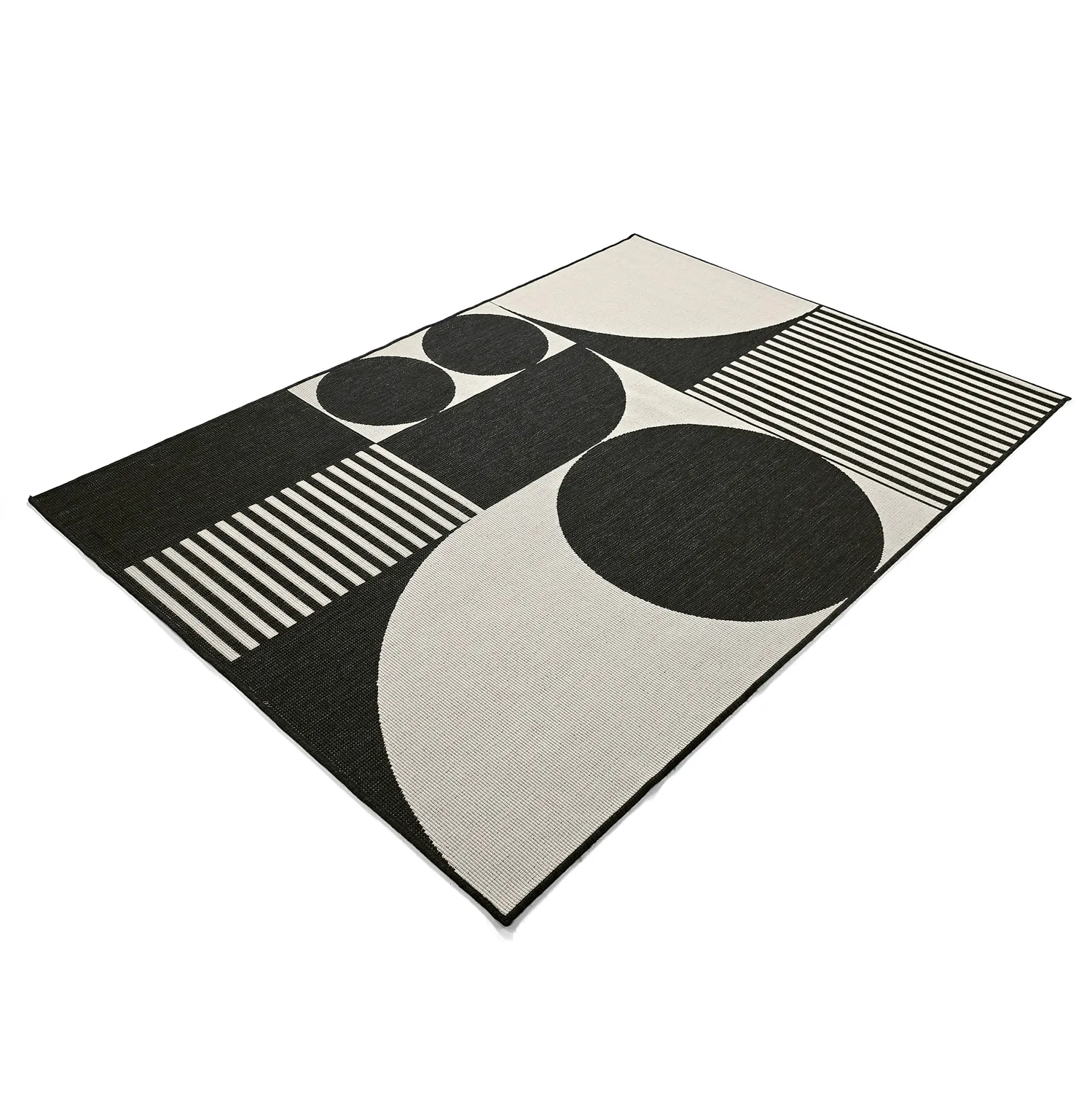 Tæpper til indendørs/udendørs brug - Aurora (sort/hvid)