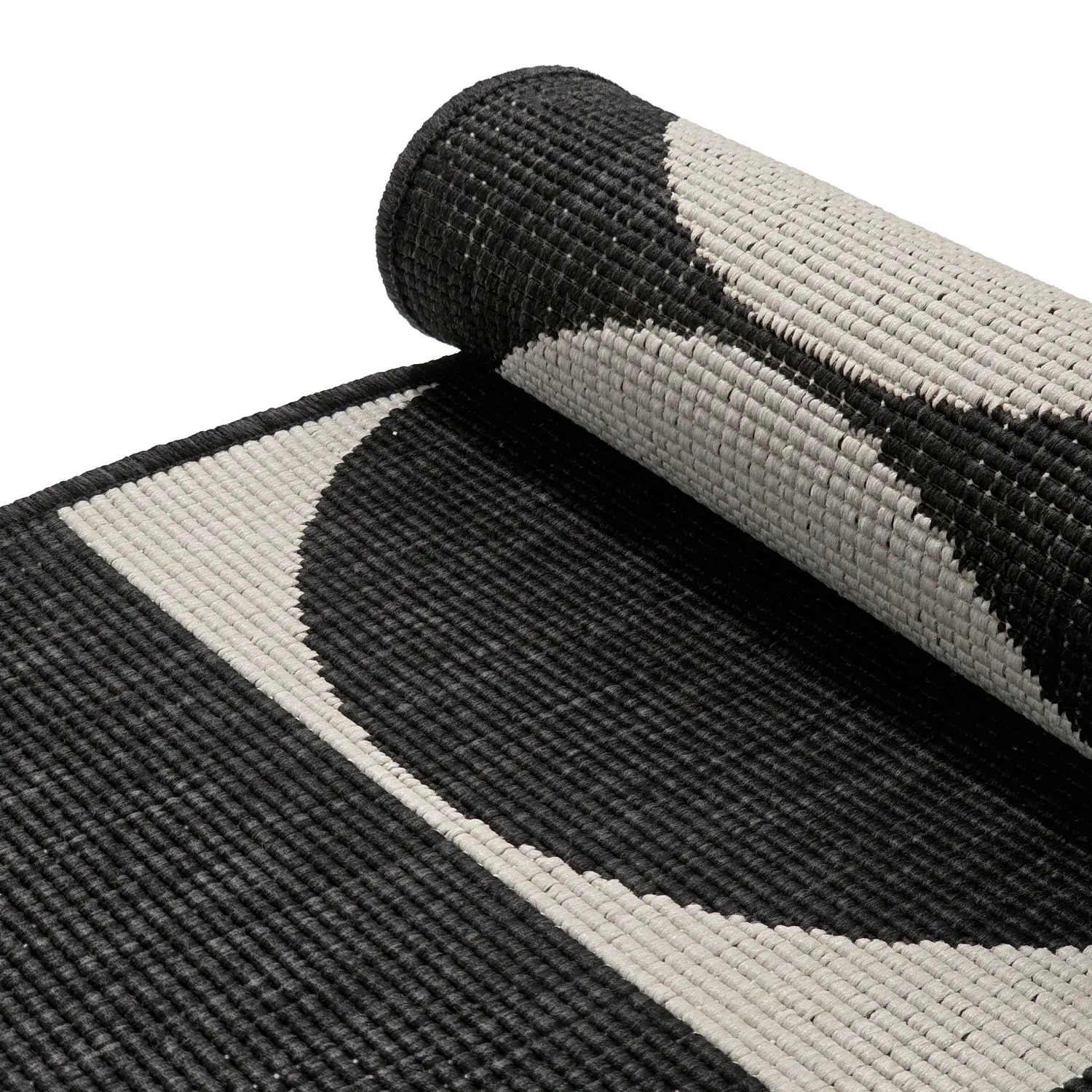 Tæpper til indendørs/udendørs brug - Aurora (sort/hvid)