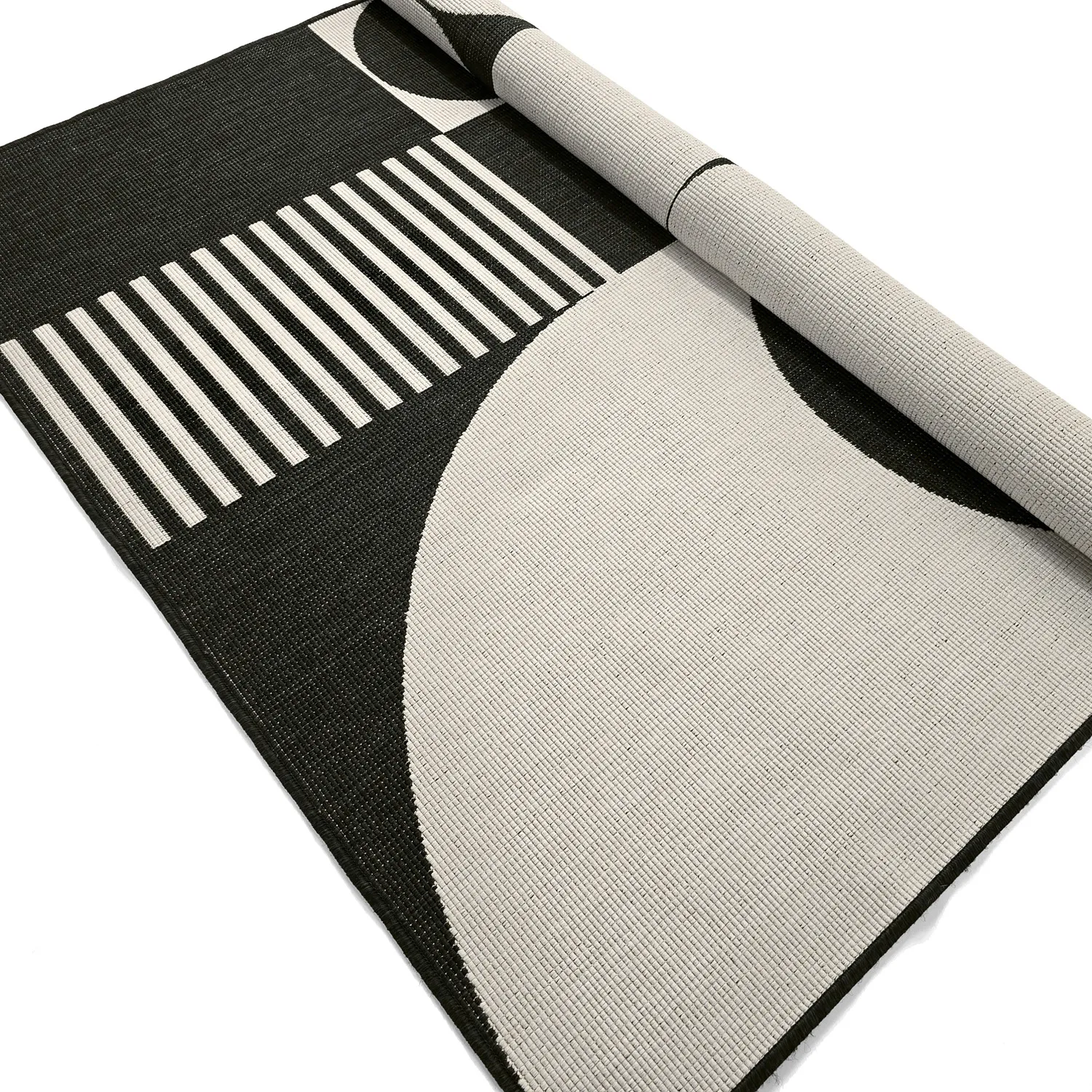 Tæpper til indendørs/udendørs brug - Aurora (sort/hvid)