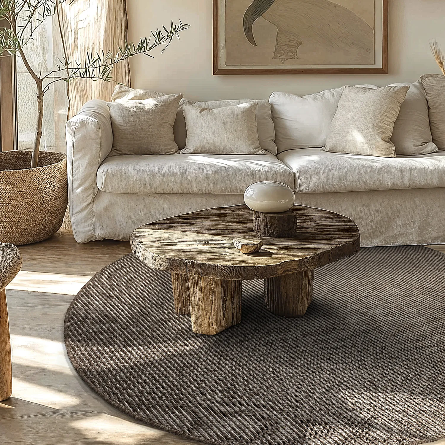 Rundt tæppe - Indoor/Outdoor Bennett (beige)