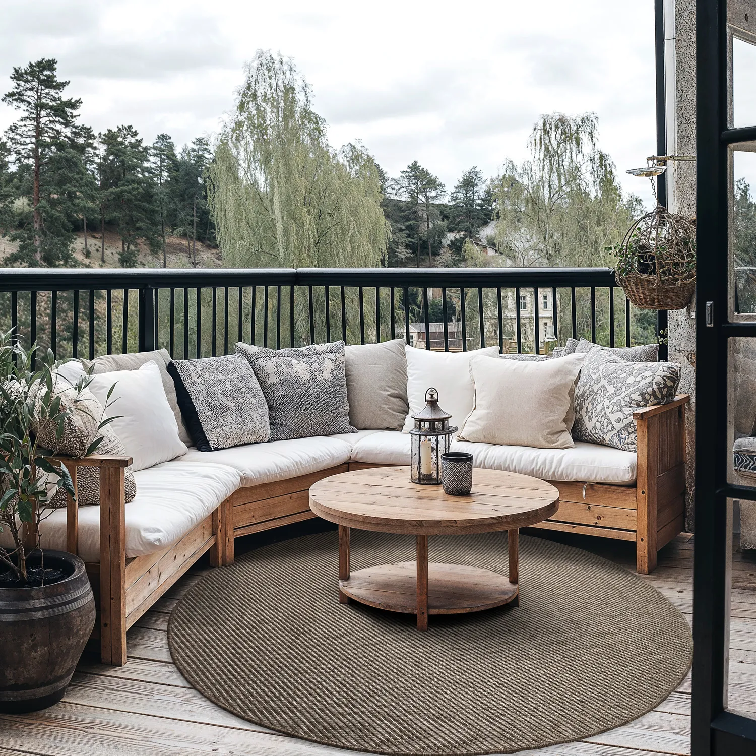 Rundt tæppe - Indoor/Outdoor Bennett (beige)