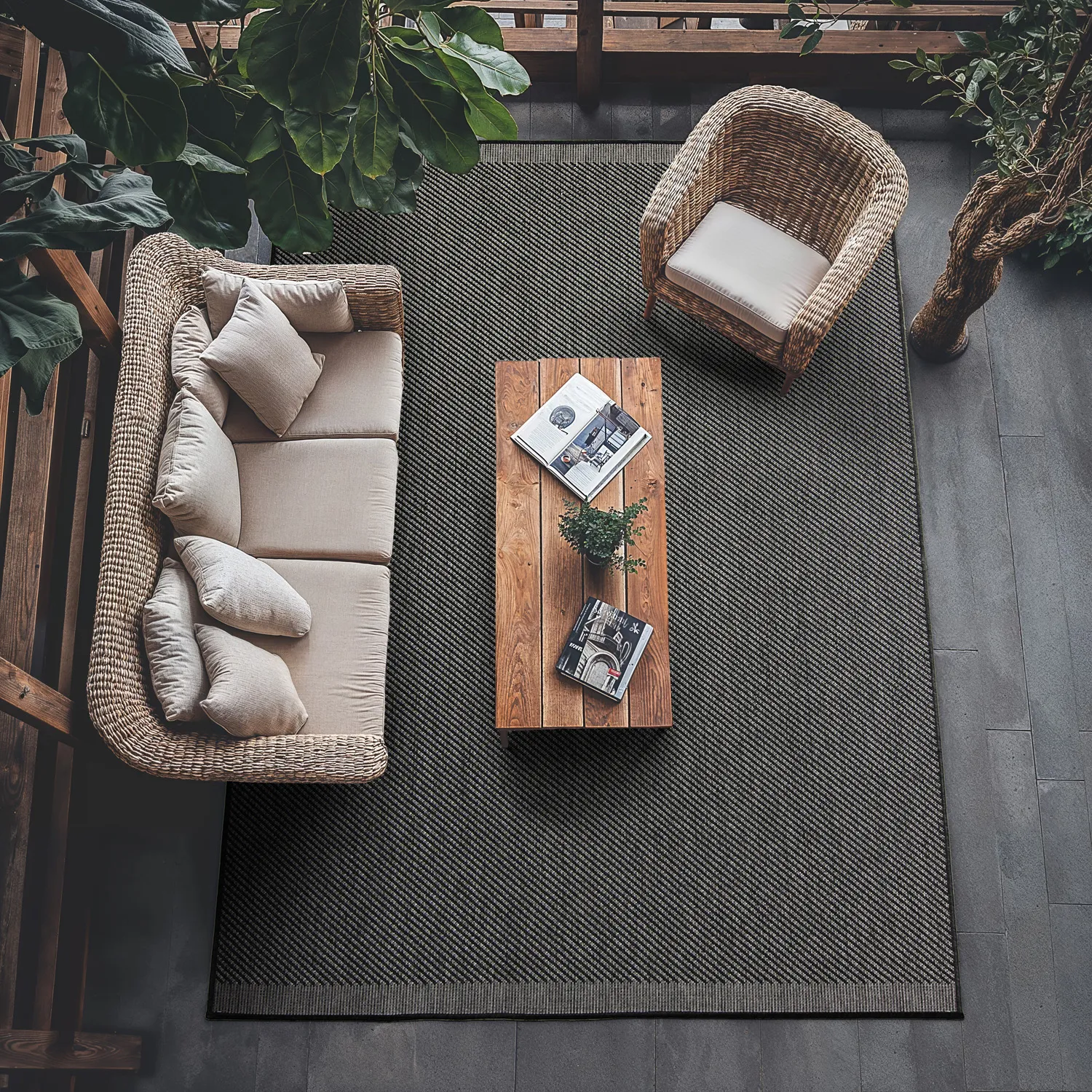 Tæpper til indendørs/udendørs brug - Bennett (sort)