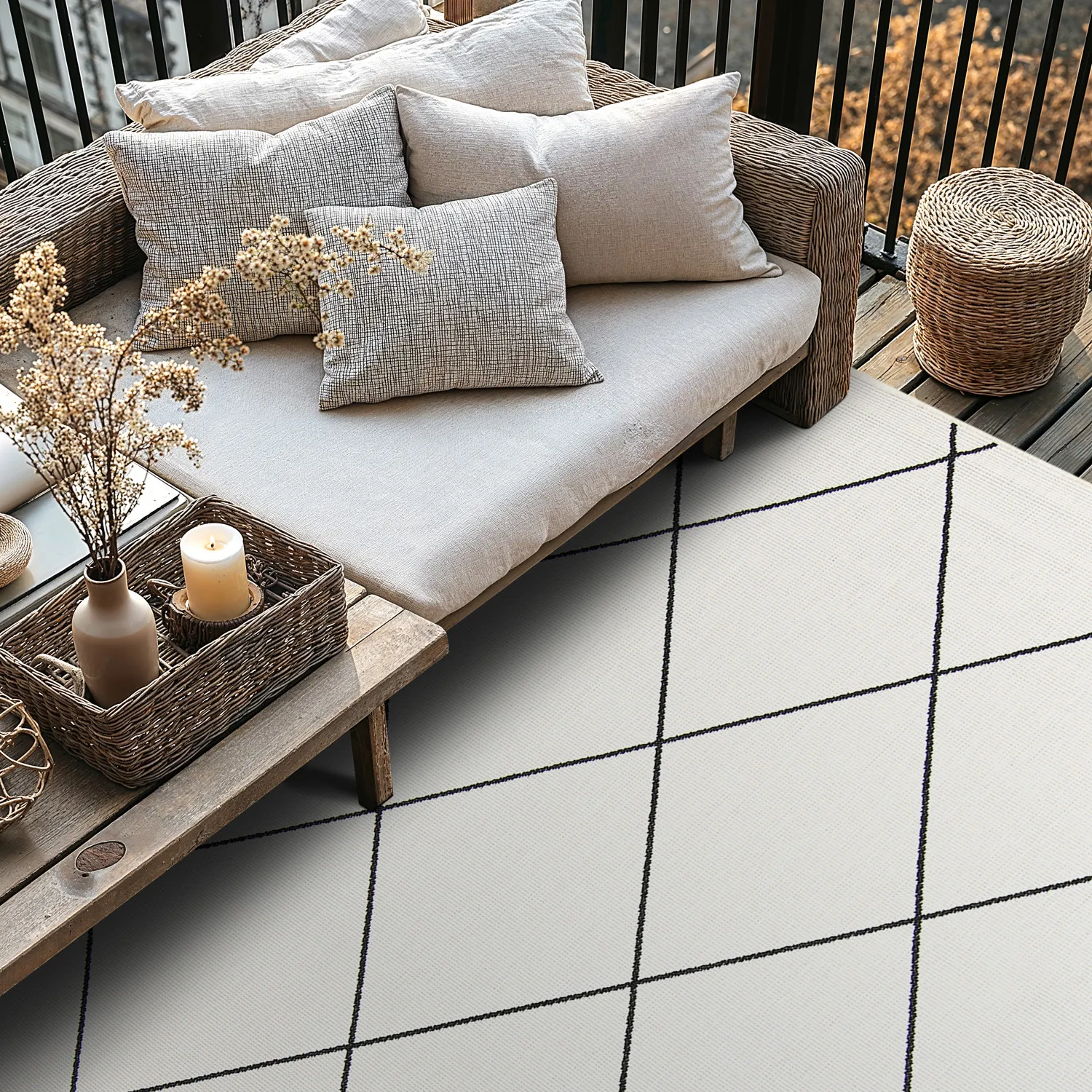 Tæpper til indendørs/udendørs brug - Bodhi (sort)