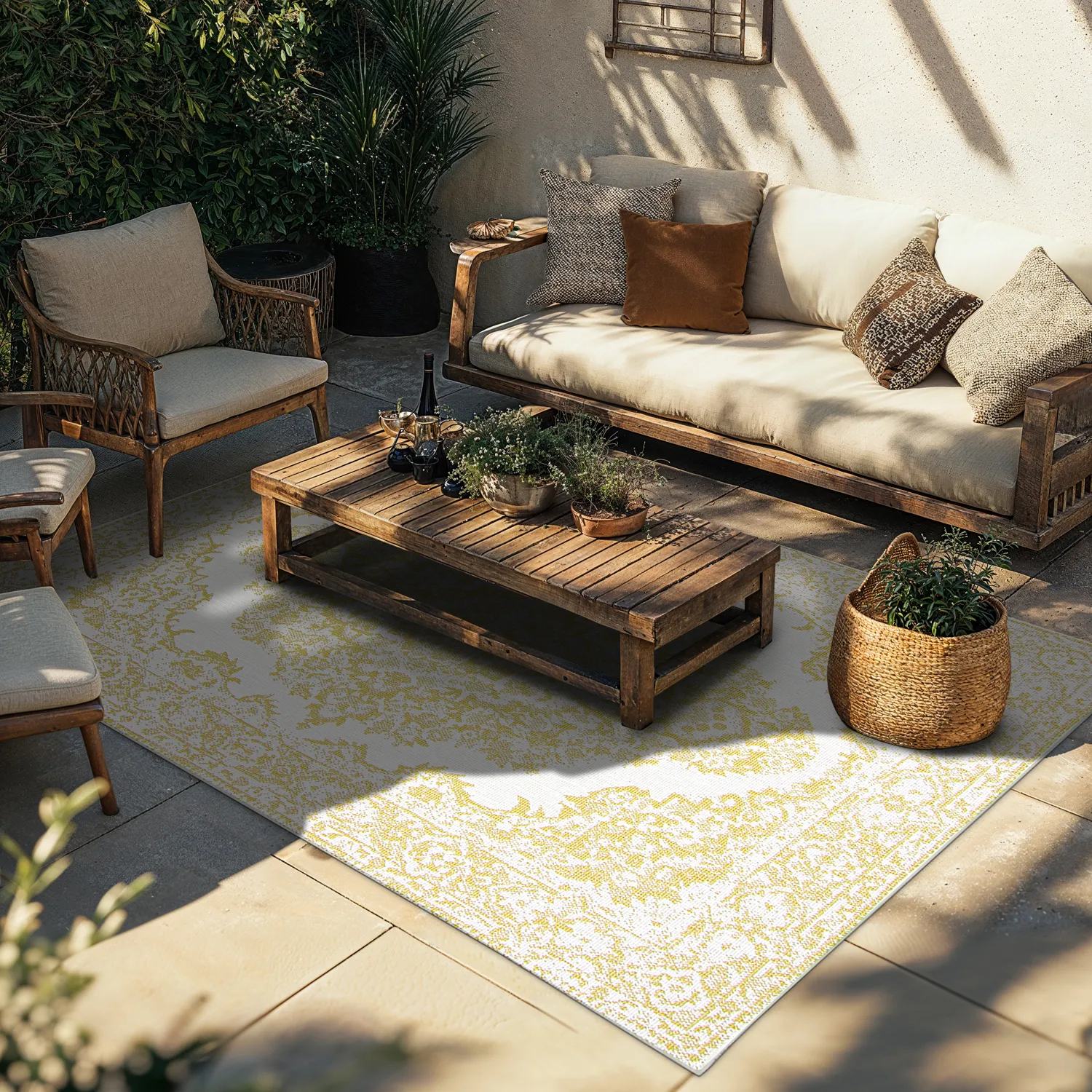 Tæpper til indendørs/udendørs brug - Boyd (gul)