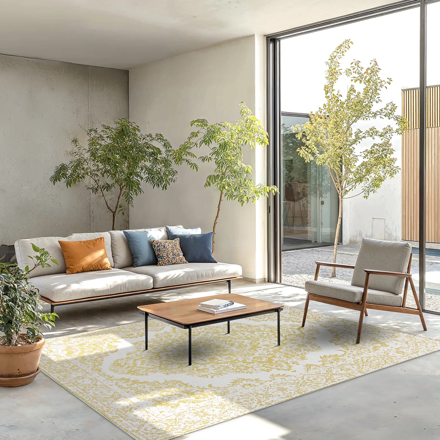 Tæpper til indendørs/udendørs brug - Boyd (gul)