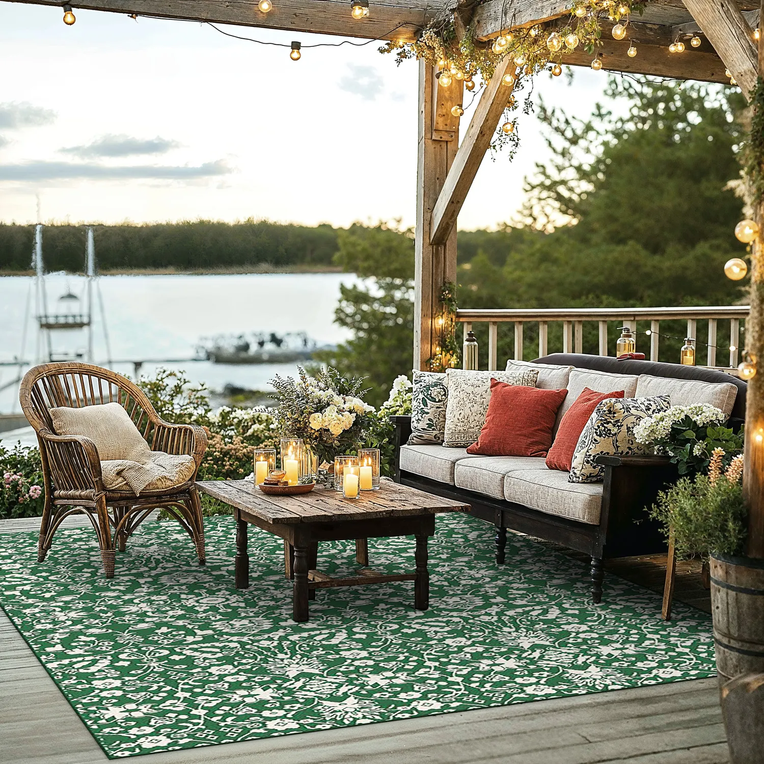 Tæpper til indendørs/udendørs brug - Brussels Ocean (grøn)