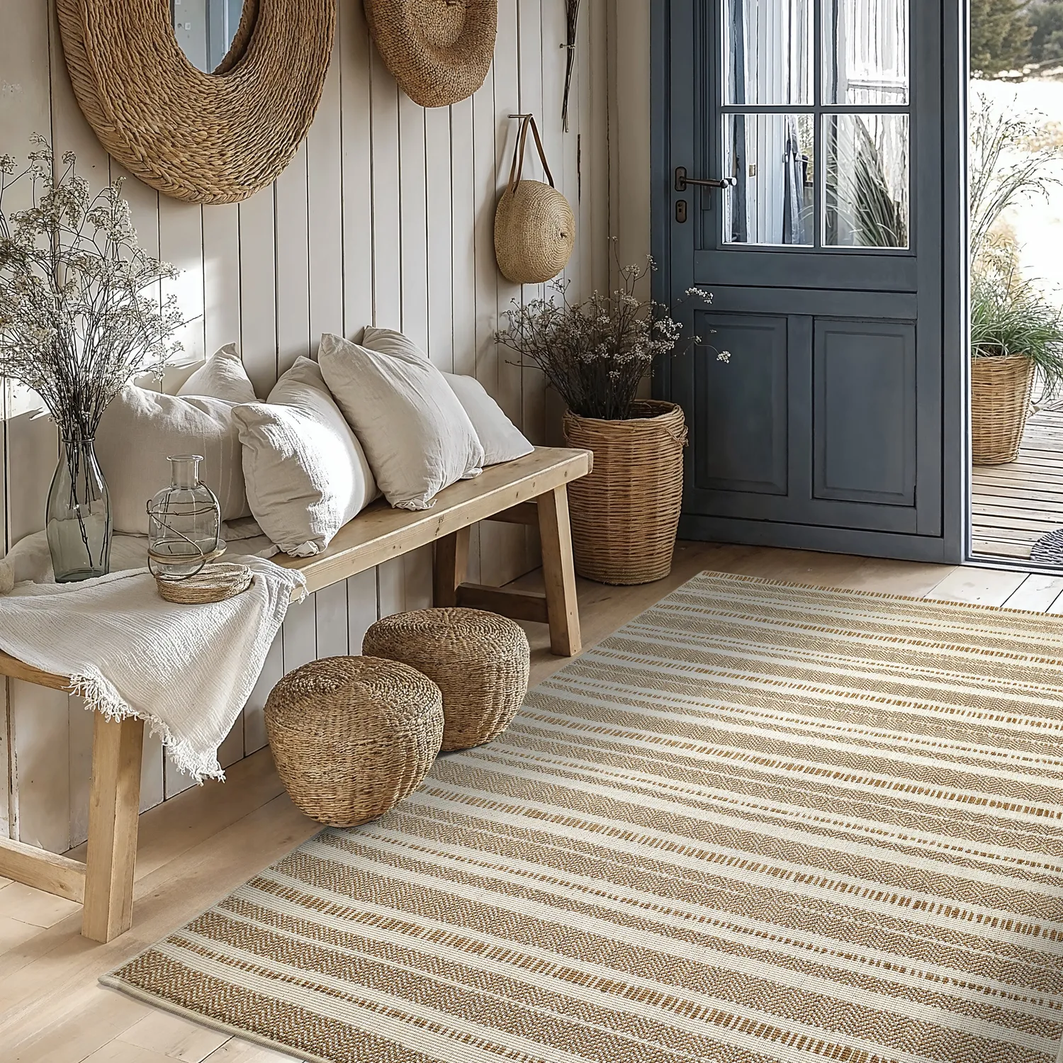 Tæpper til indendørs/udendørs brug - Ethan (jute)