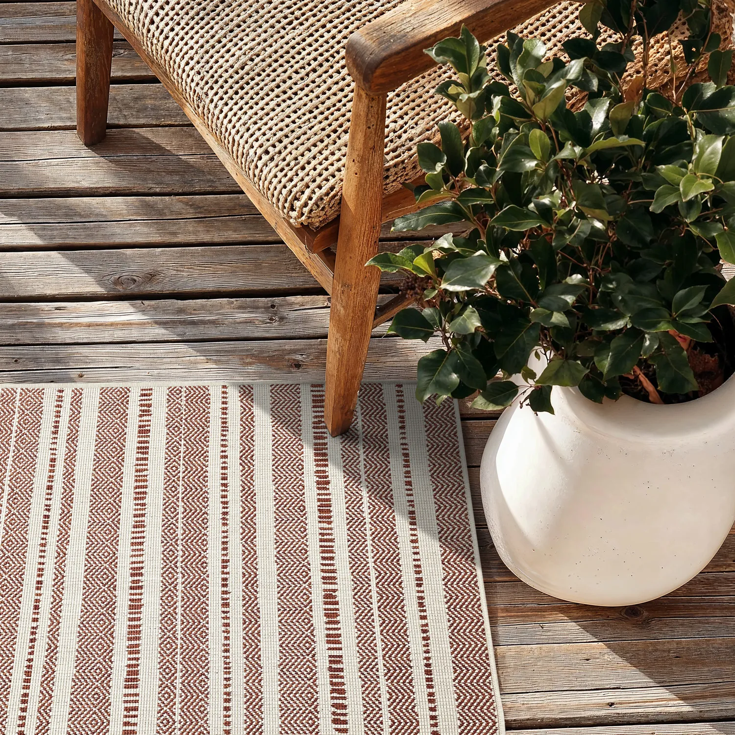 Tæpper til indendørs/udendørs brug - Ethan (orange)