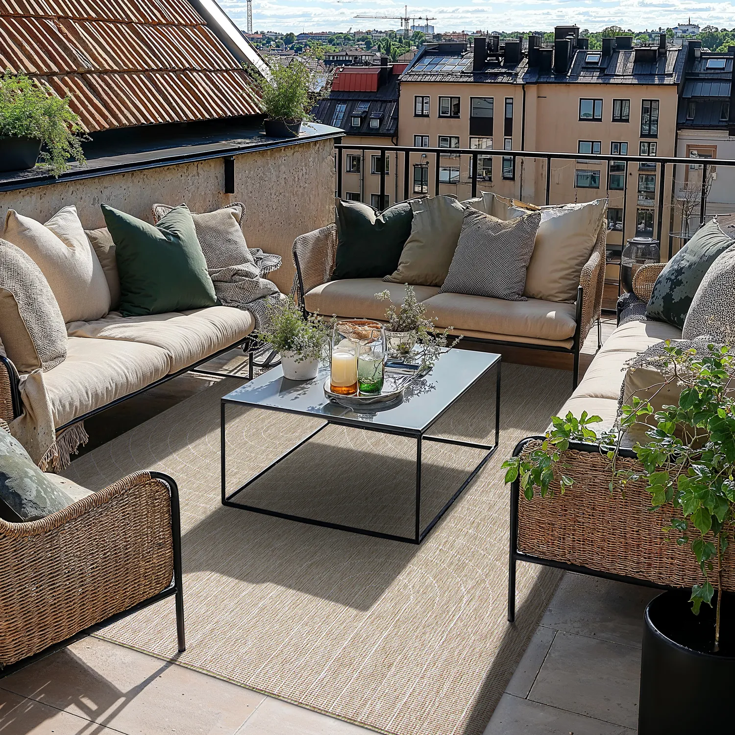 Tæpper til indendørs/udendørs brug - Hayden (beige)