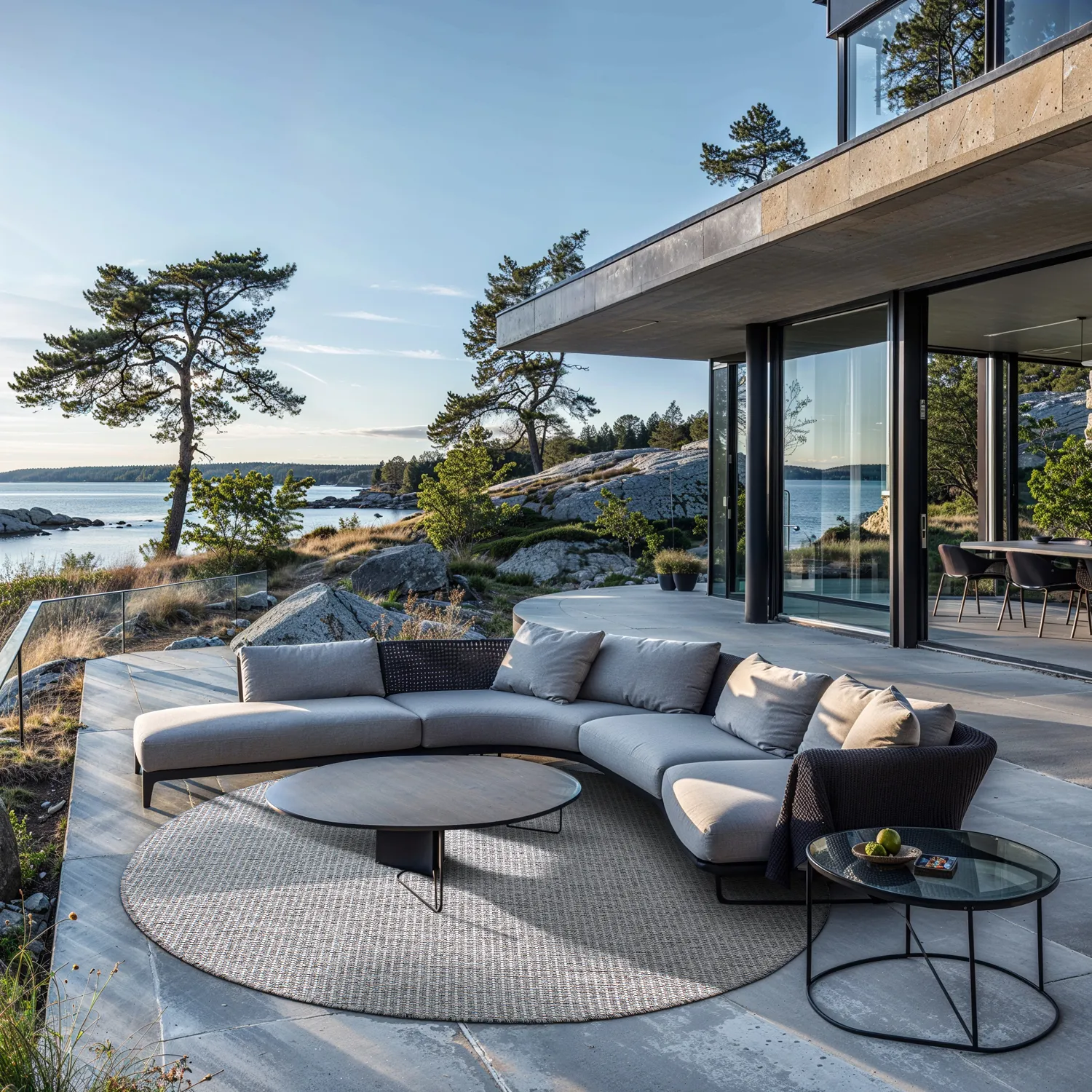 Rundt tæppe - Bergen (grå)