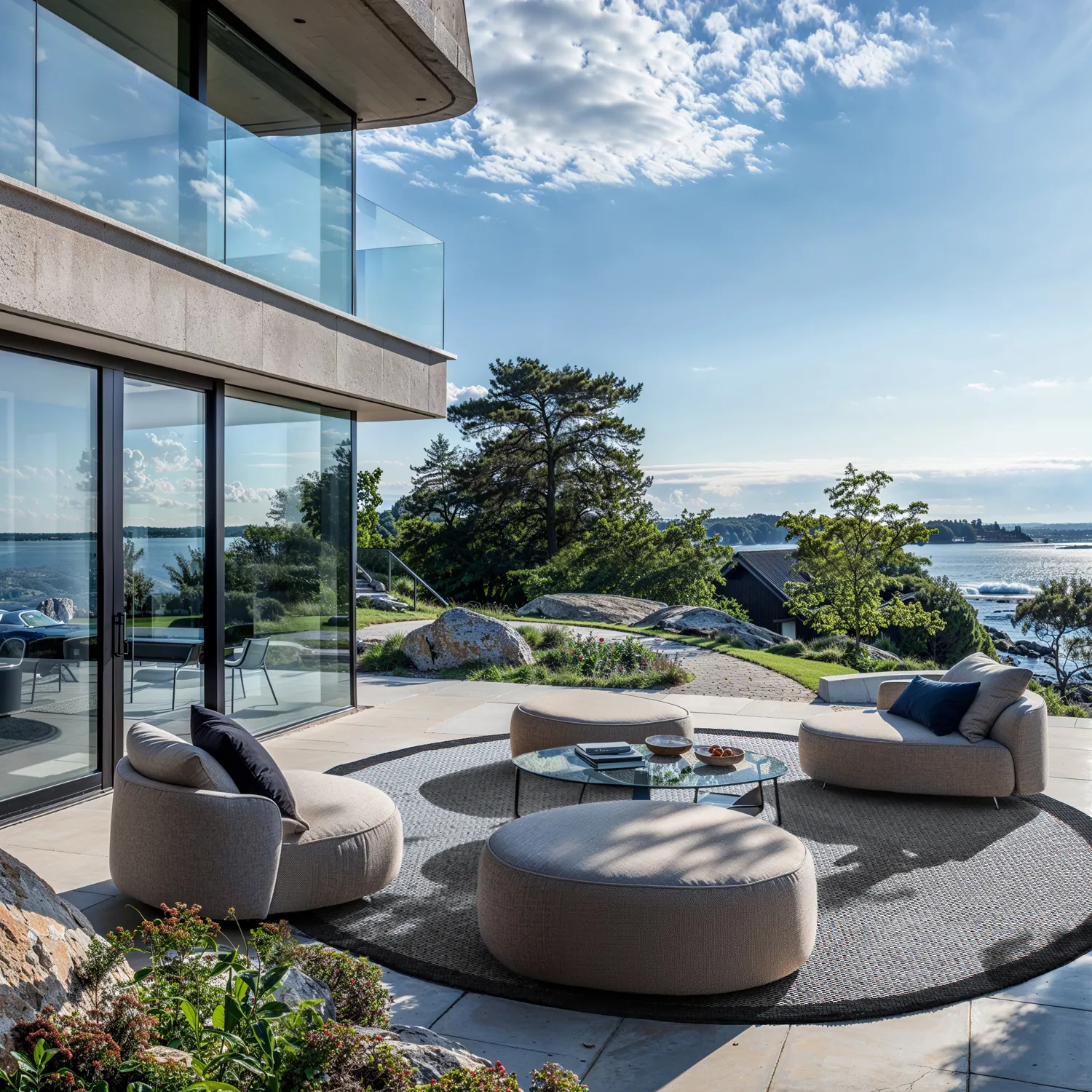 Rundt tæppe - Sortelha (sort)