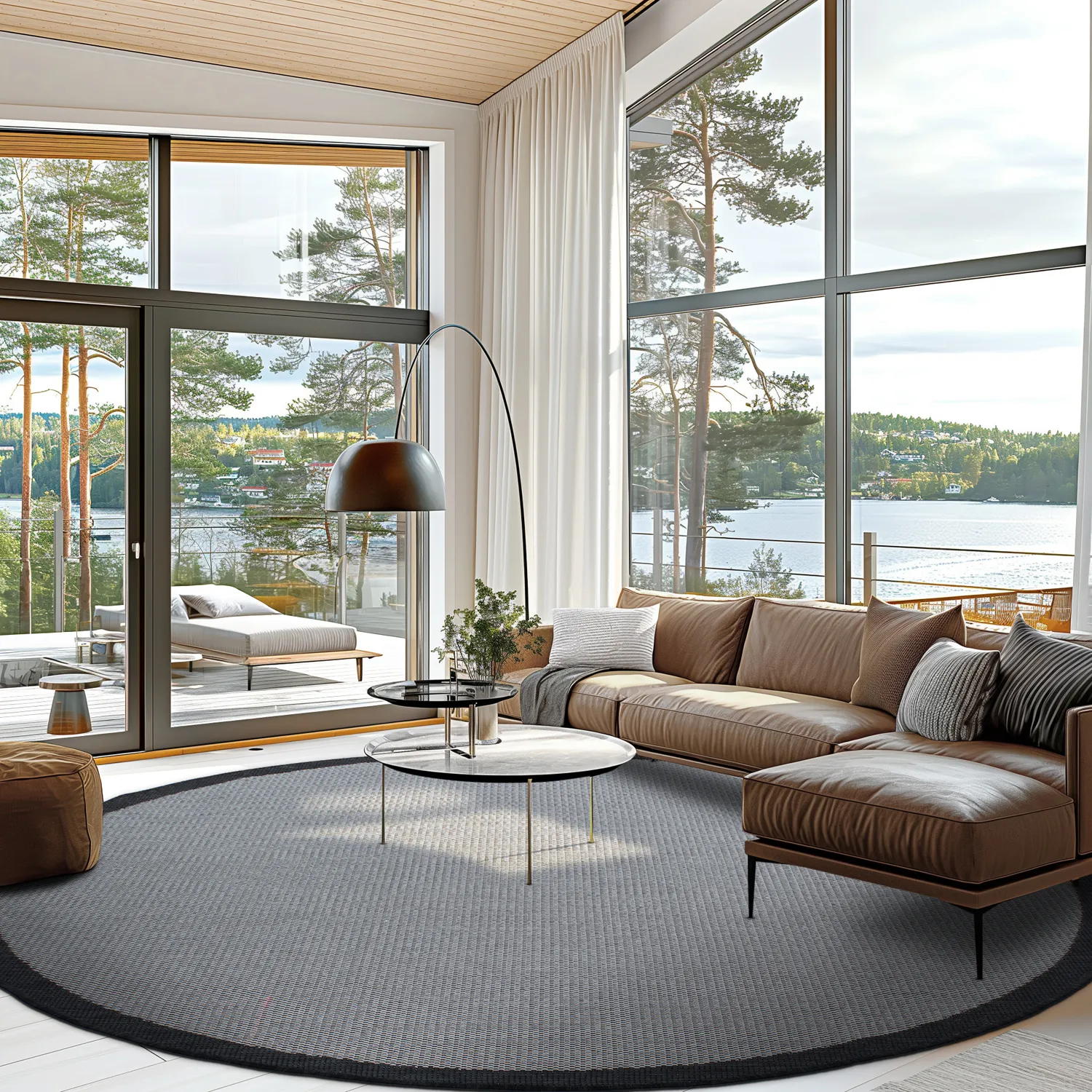 Rundt tæppe - Sortelha (sort)