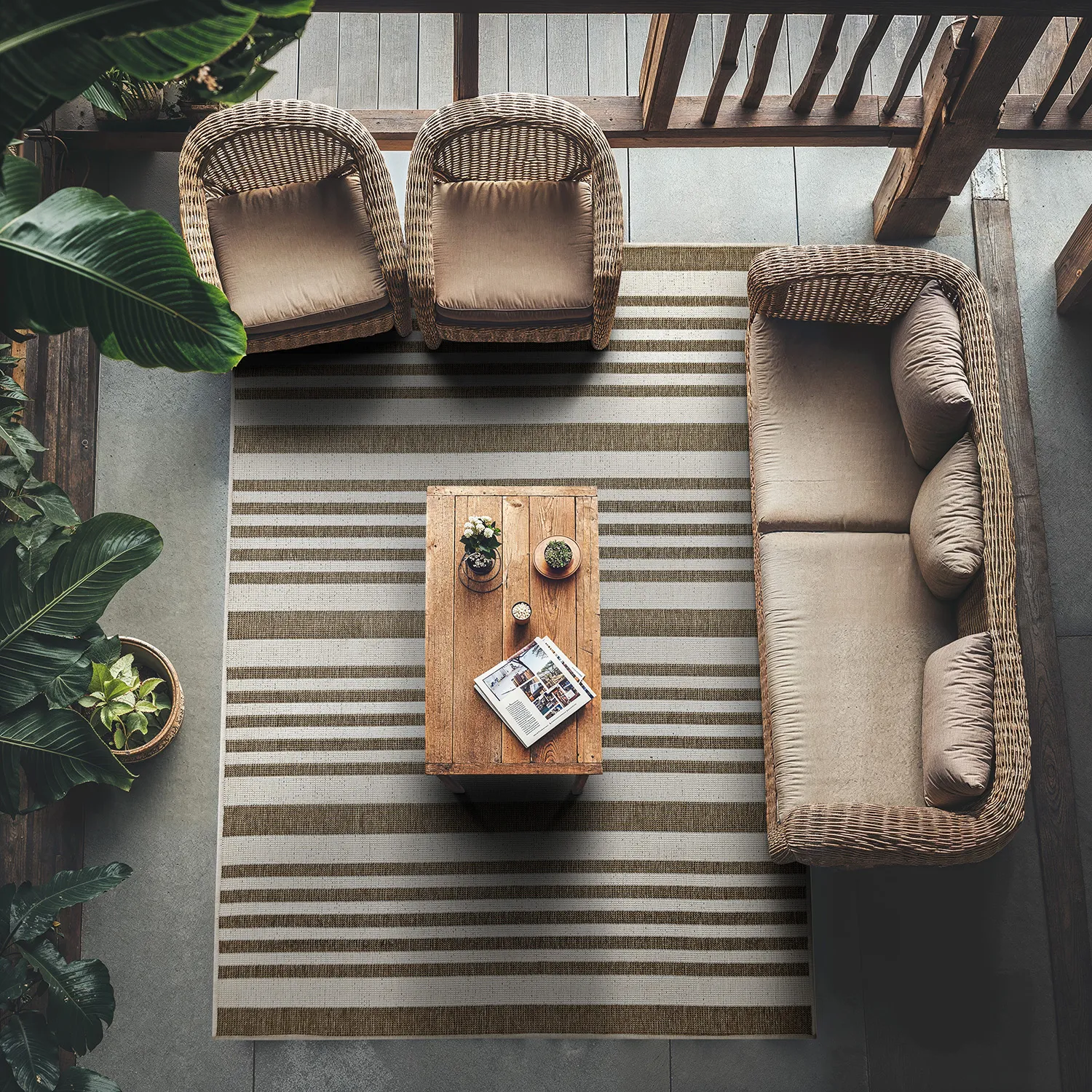 Tæpper til indendørs/udendørs brug - Riley (beige)