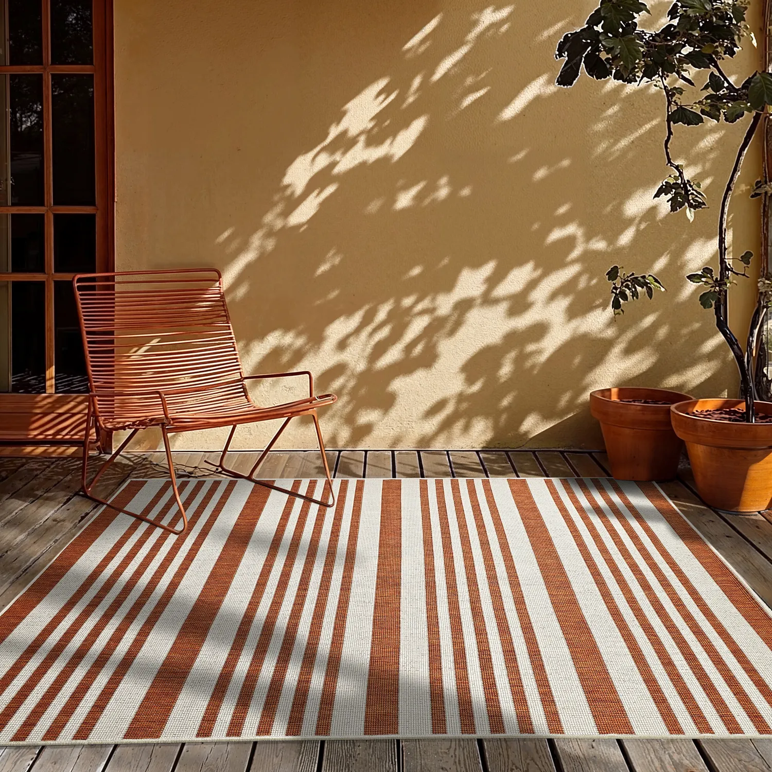 Tæpper til indendørs/udendørs brug - Riley (orange)