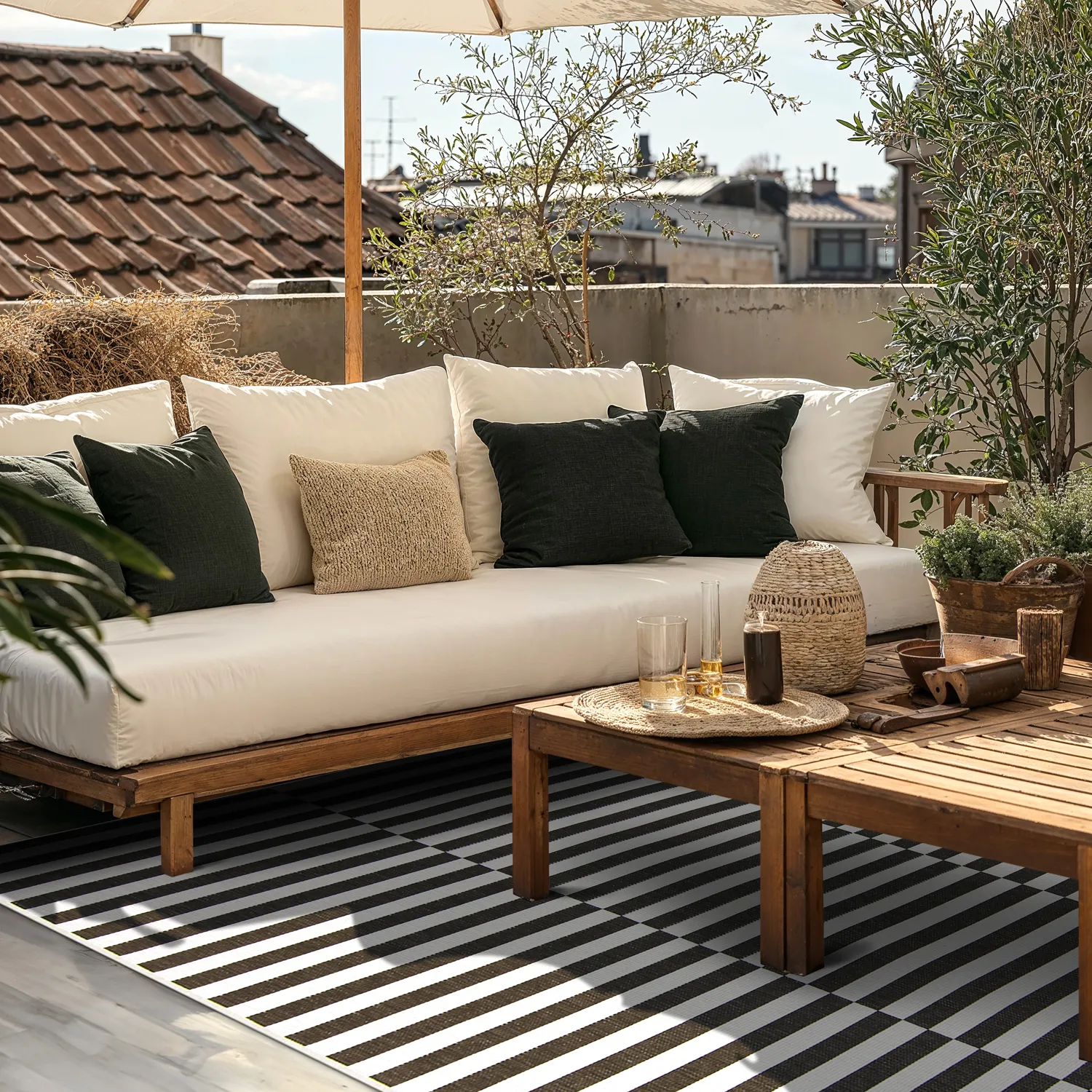 Tæpper til indendørs/udendørs brug - Roscoe (sort)