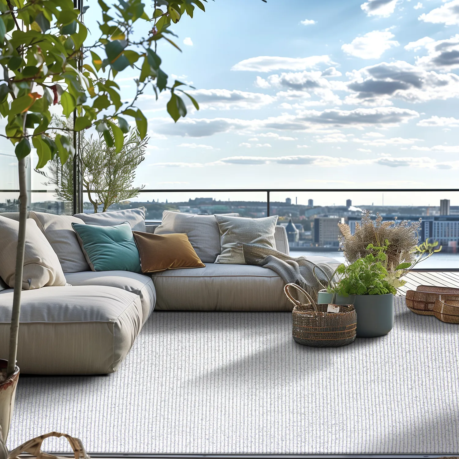 Tæpper til indendørs/udendørs brug - Tromsø (sølv)