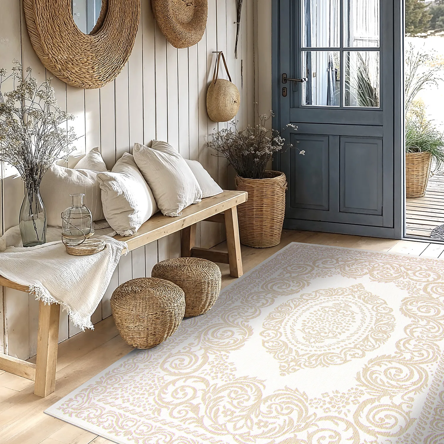 Tæpper til indendørs/udendørs brug - Sylvaine (beige)