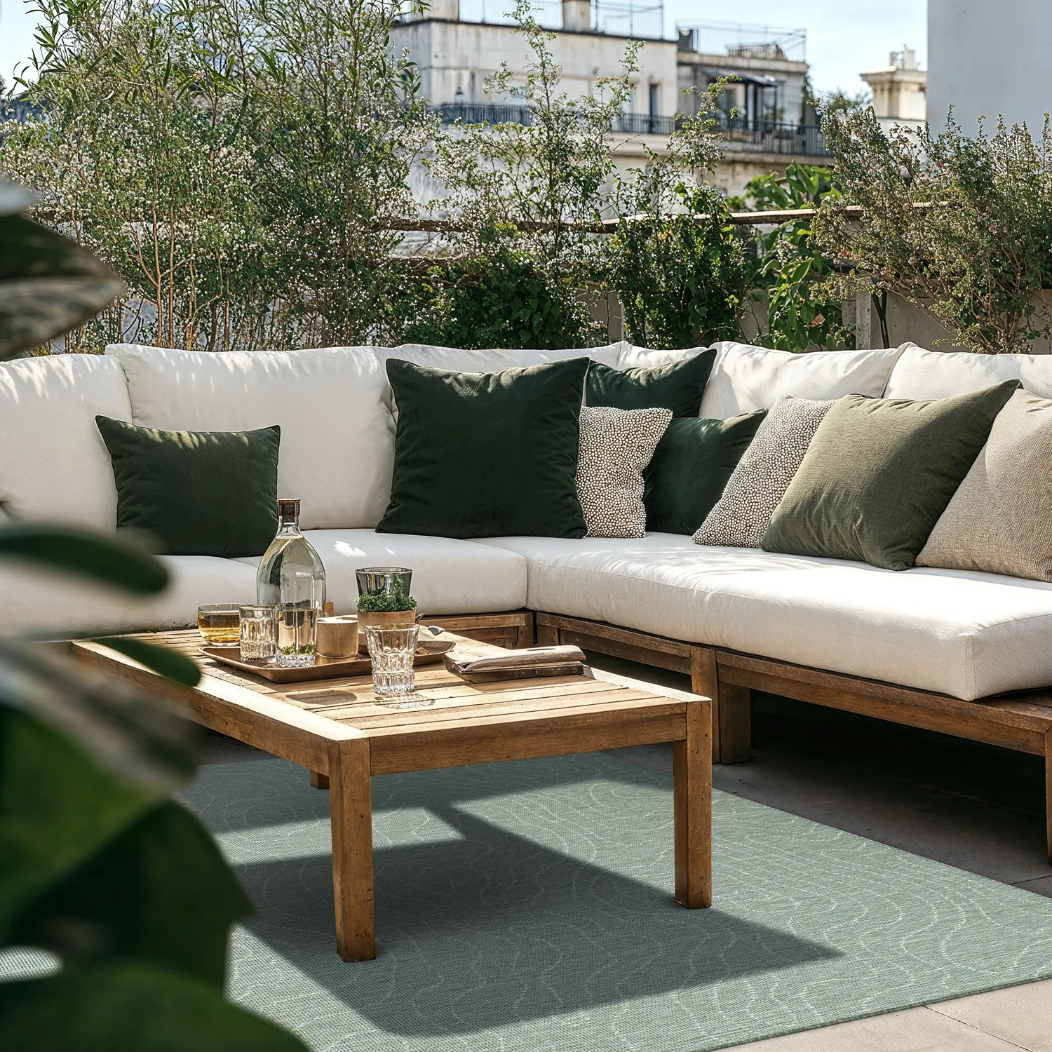 Tæpper til indendørs/udendørs brug - Thurman (grøn)