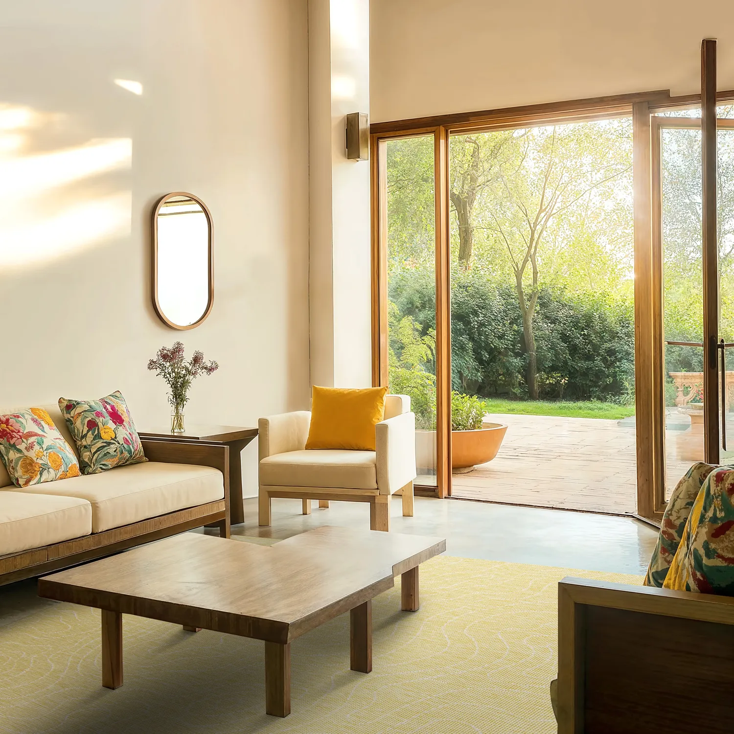 Tæpper til indendørs/udendørs brug - Thurman (gul)