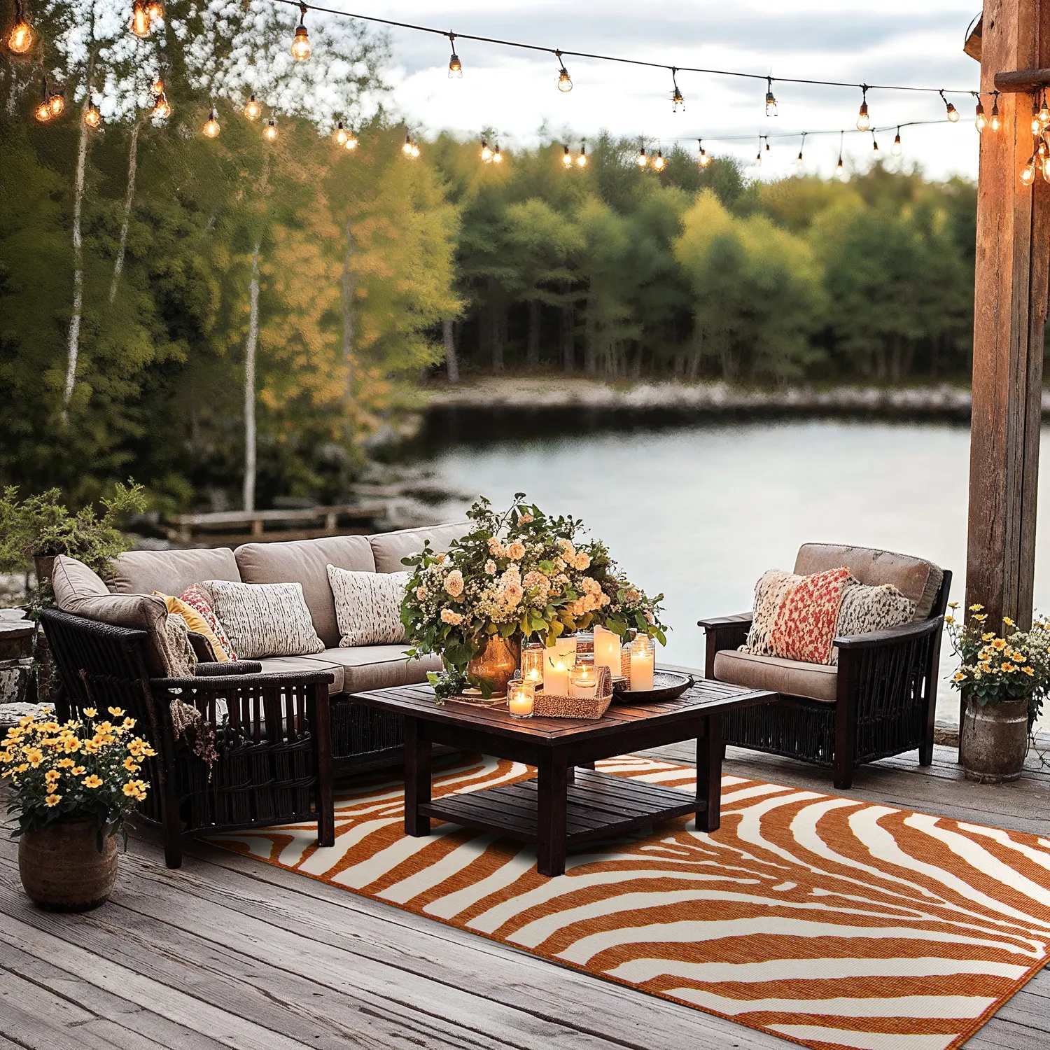 Tæpper til indendørs/udendørs brug - Winona (orange)