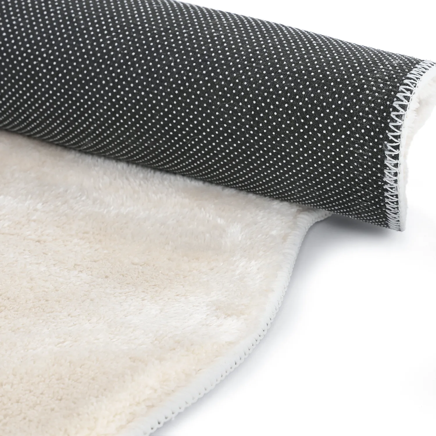 Rundt Bølget Tæppe - Aranga Super Soft Fur (beige)