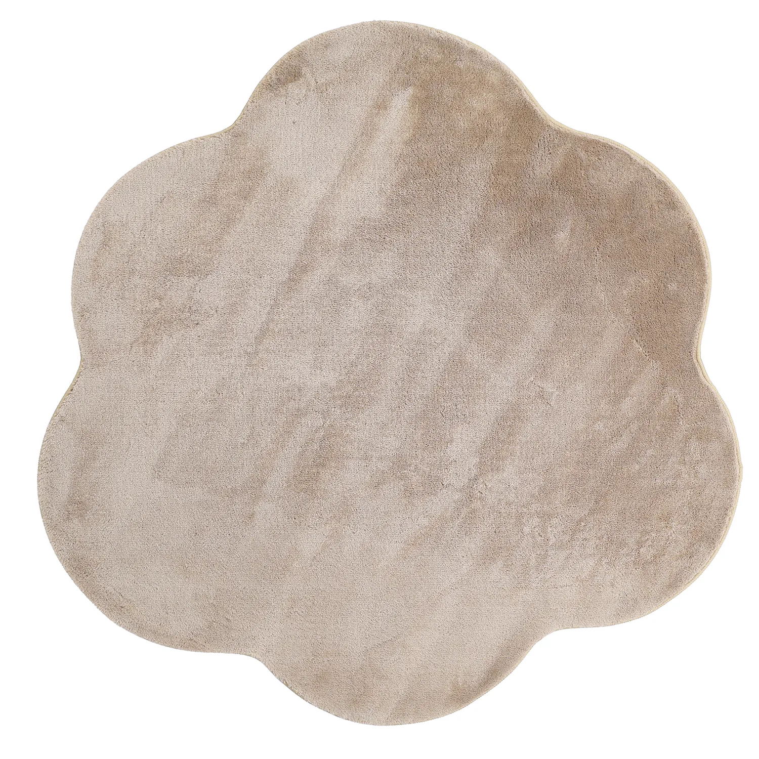 Rundt Bølget Tæppe - Aranga Super Soft Fur (brun)