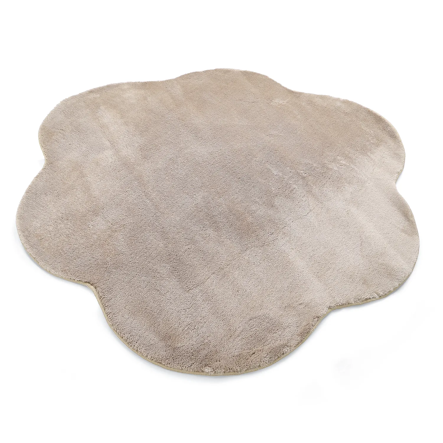 Rundt Bølget Tæppe - Aranga Super Soft Fur (brun)