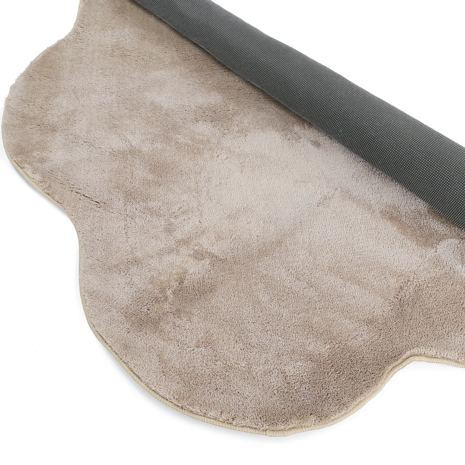 Rundt Bølget Tæppe - Aranga Super Soft Fur (brun)