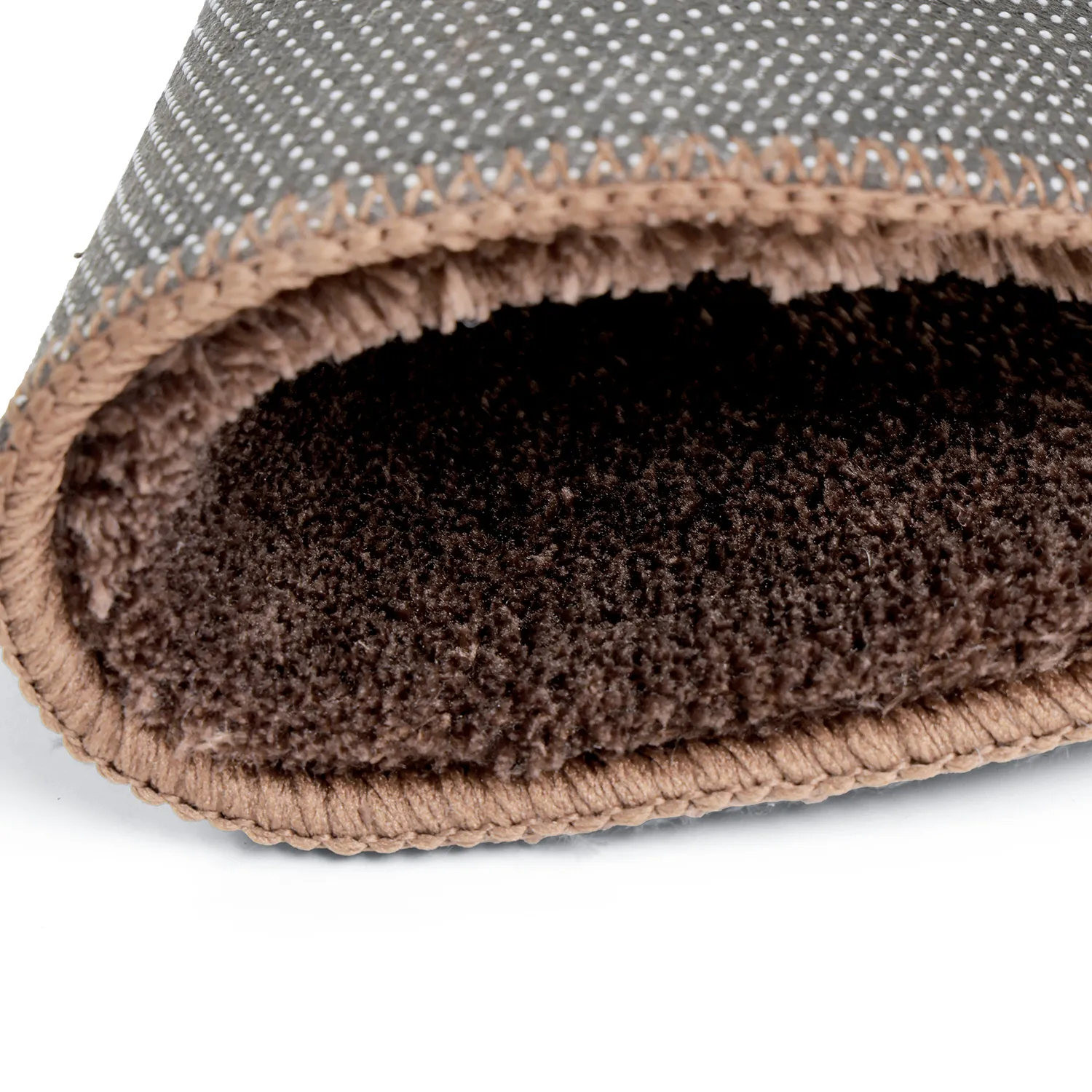 Rundt Bølget Tæppe - Aranga Super Soft Fur (mørkebrun)