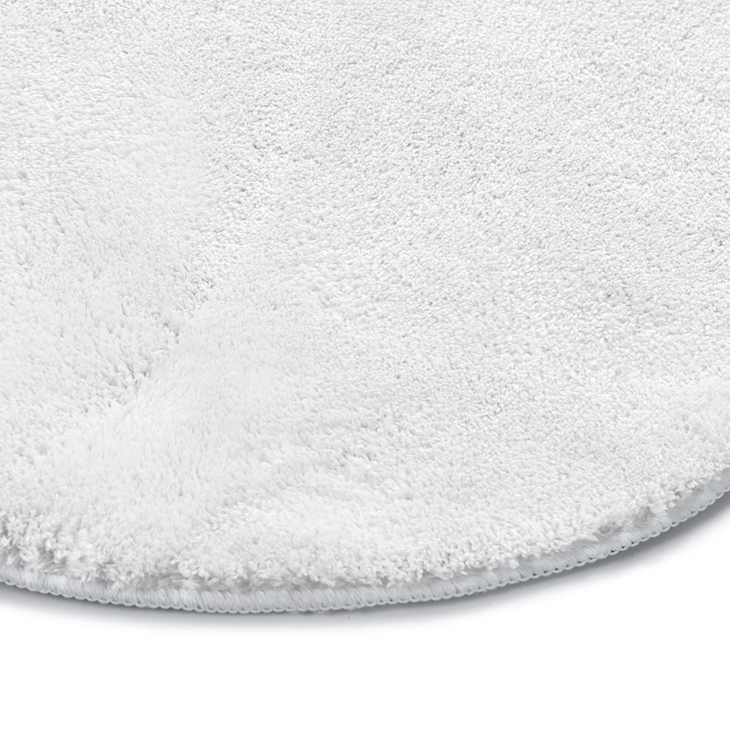 Rundt Bølget Tæppe - Aranga Super Soft Fur (hvid)