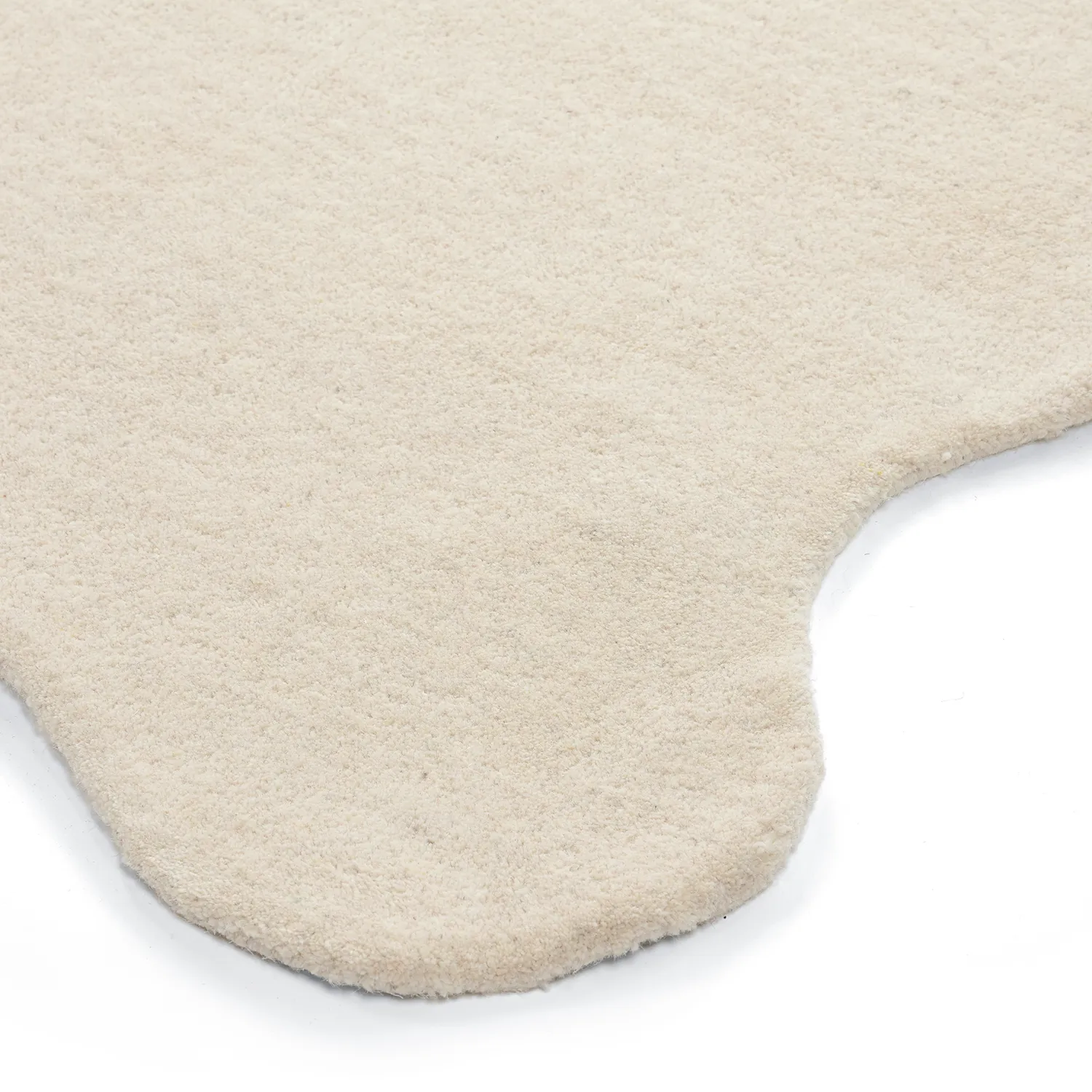 Bølget uldtæppe - Diu Hand Tufted Wool Premium (fløde)
