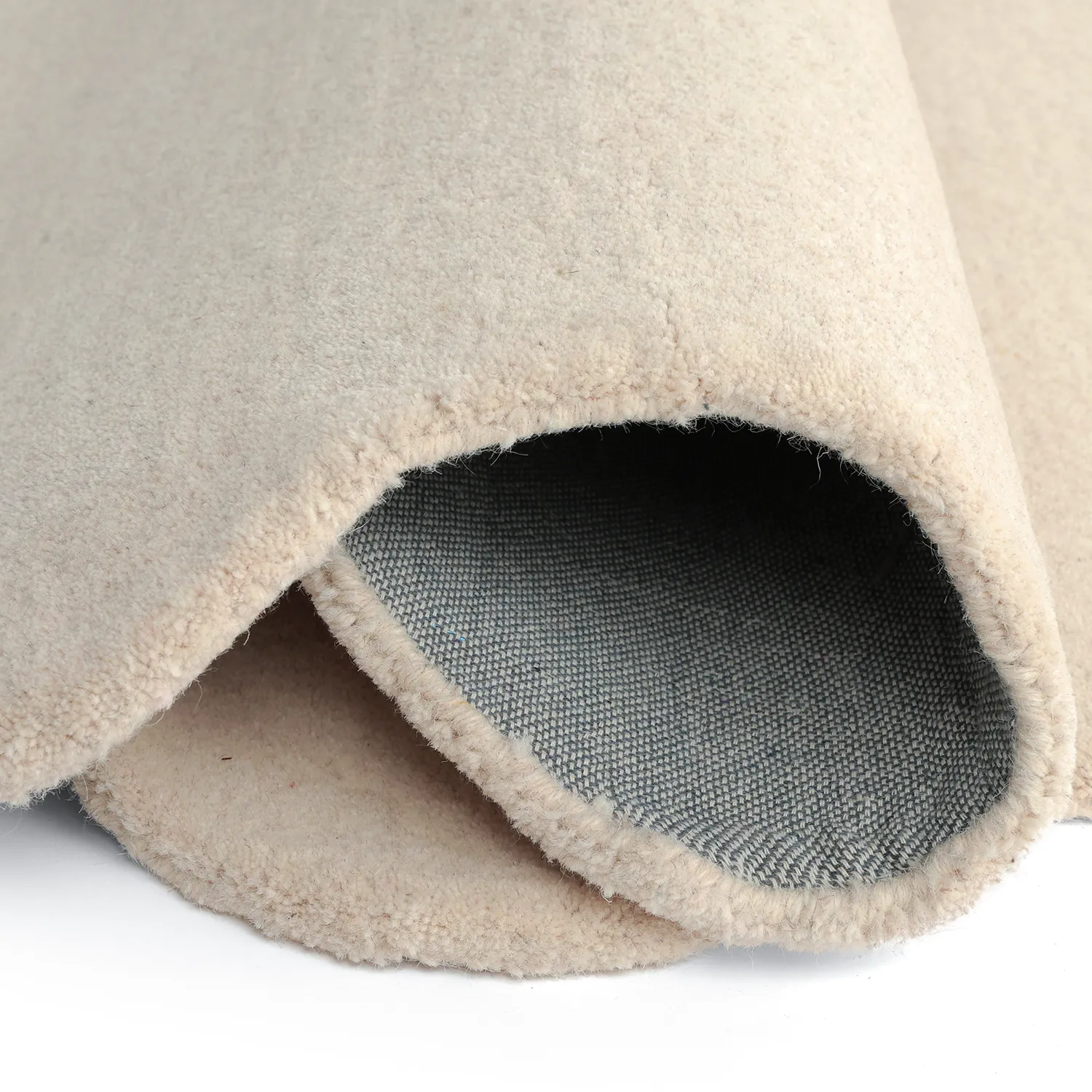 Bølget uldtæppe - Diu Hand Tufted Wool Premium (fløde)