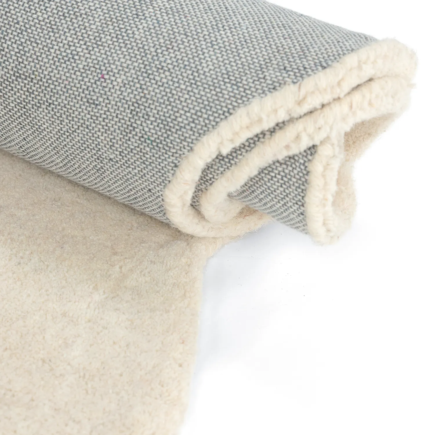 Bølget uldtæppe - Diu Hand Tufted Wool Premium (fløde)
