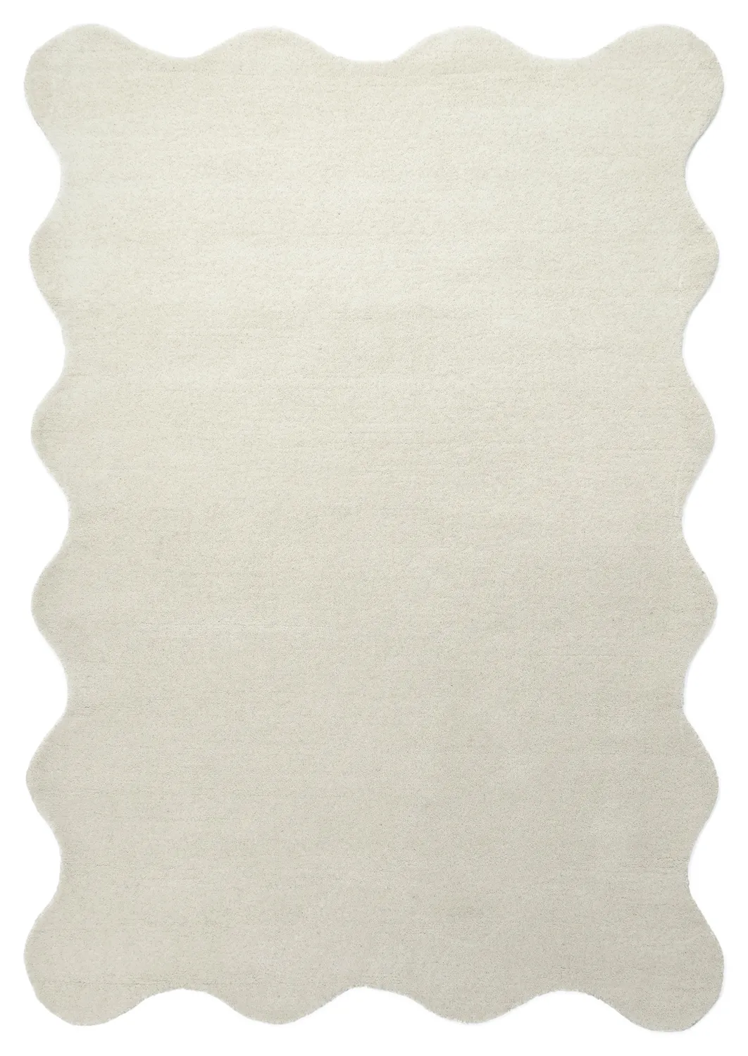 Bølget uldtæppe - Diu Hand Tufted Wool Premium (hvid)