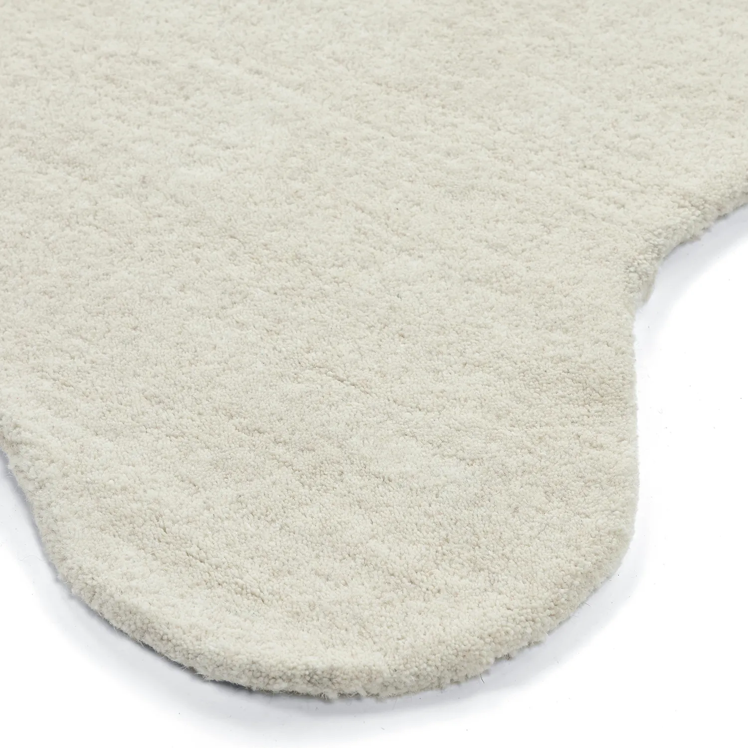Bølget uldtæppe - Diu Hand Tufted Wool Premium (hvid)