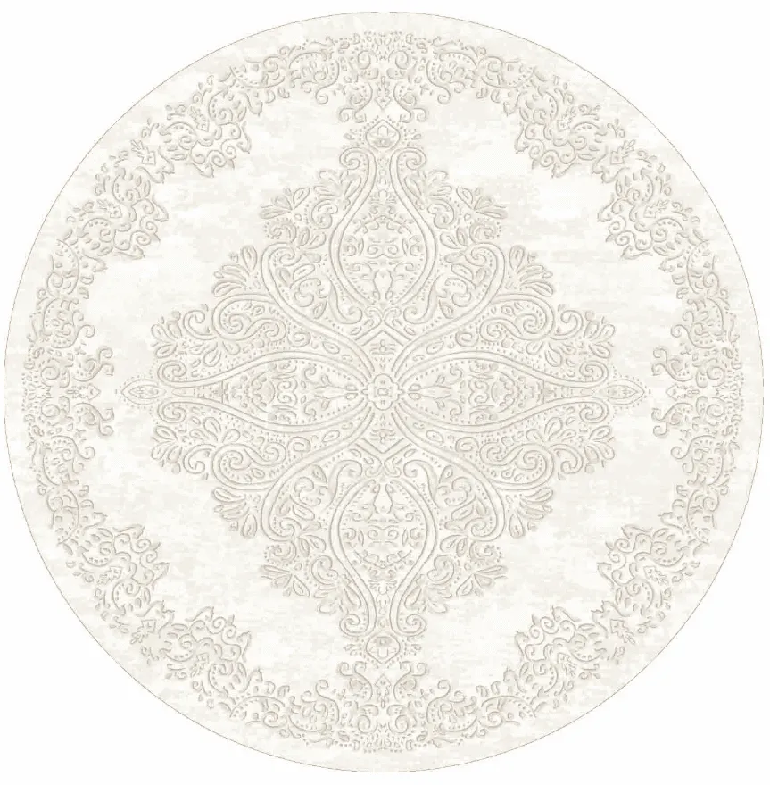 Rundt tæppe - Valenza (hvid)