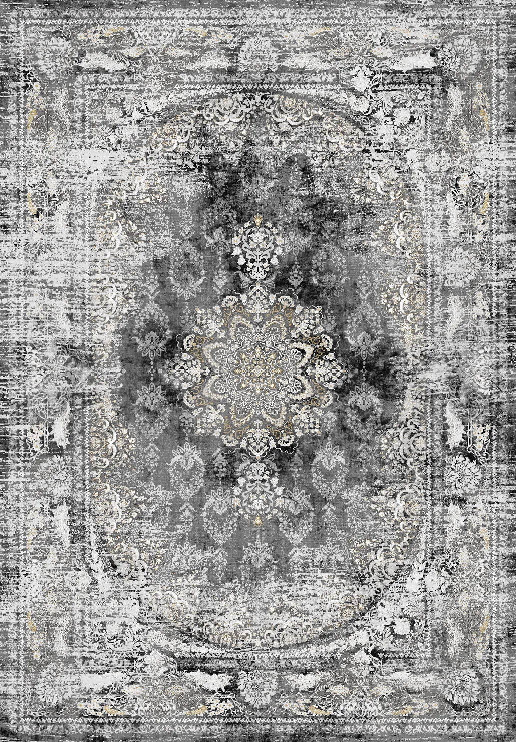 Wilton-tæppe - Valeria (sort)