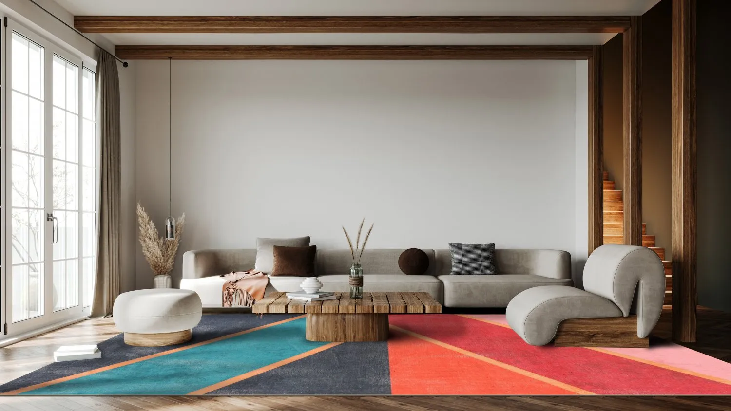 Wilton-tæppe - Sanya (rød/multi)