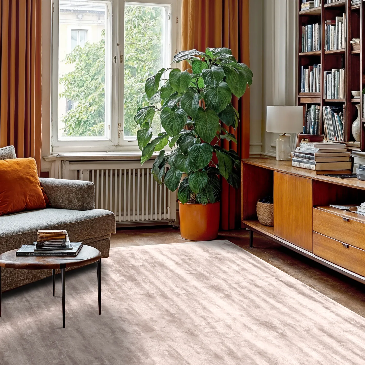 Viscose-tæppe - Jodhpur Special Luxury Edition (lysegrå/beige)