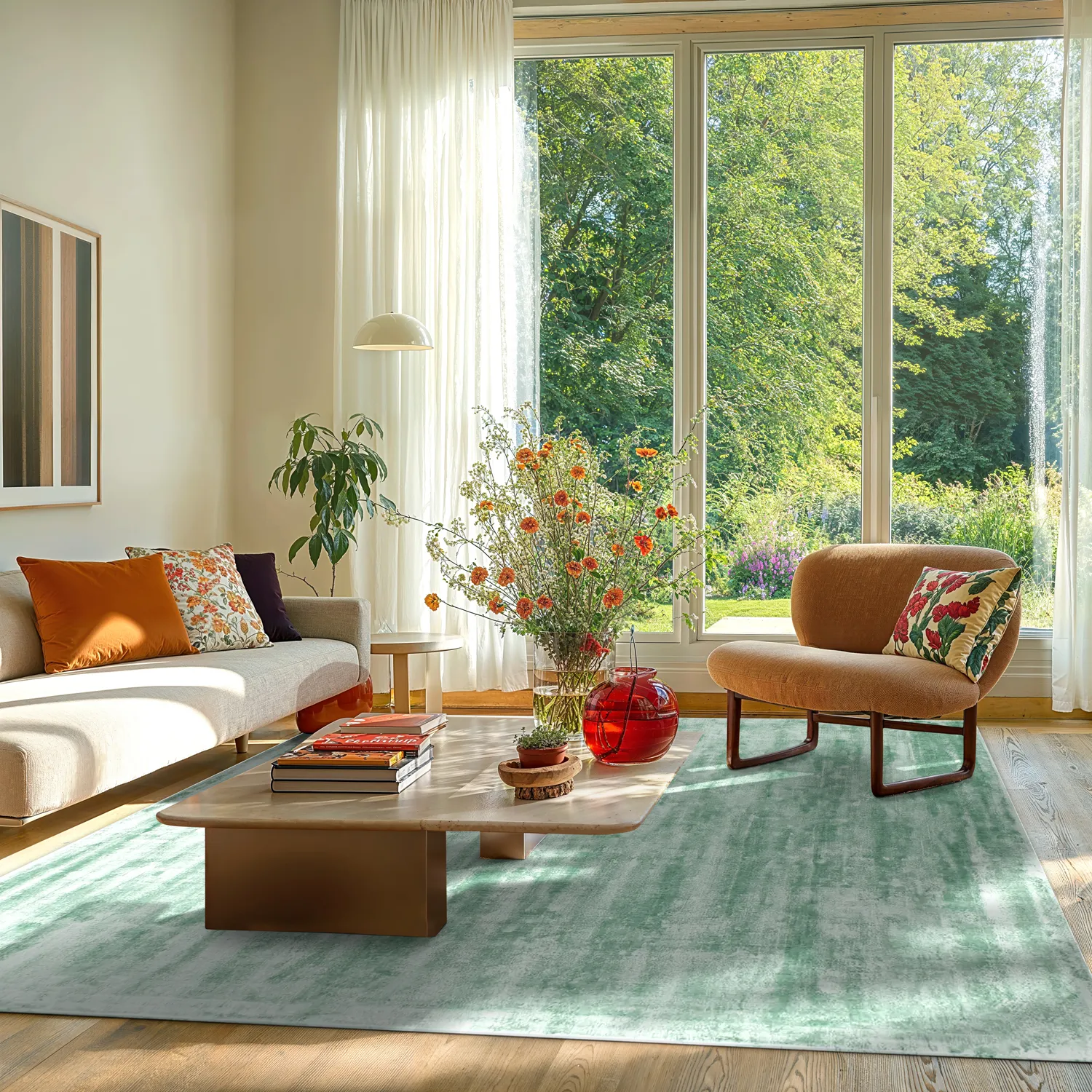 Viscose-tæppe - Jodhpur Special Luxury Edition (turkis)