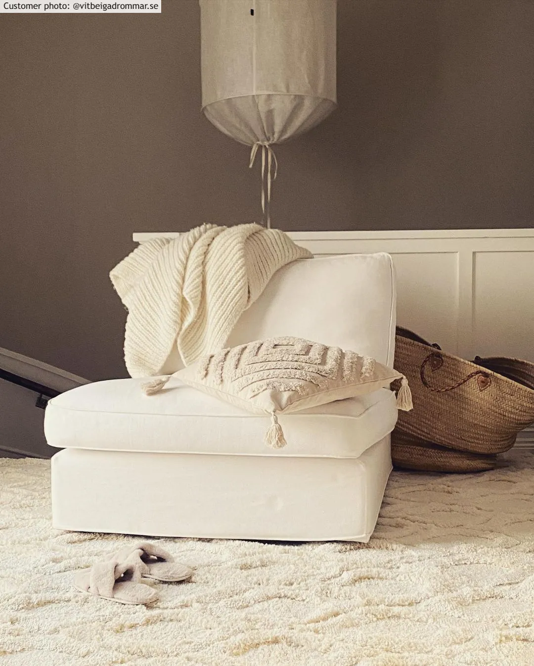 Pudebetræk - Natural Boho 45 x 45 cm (beige)