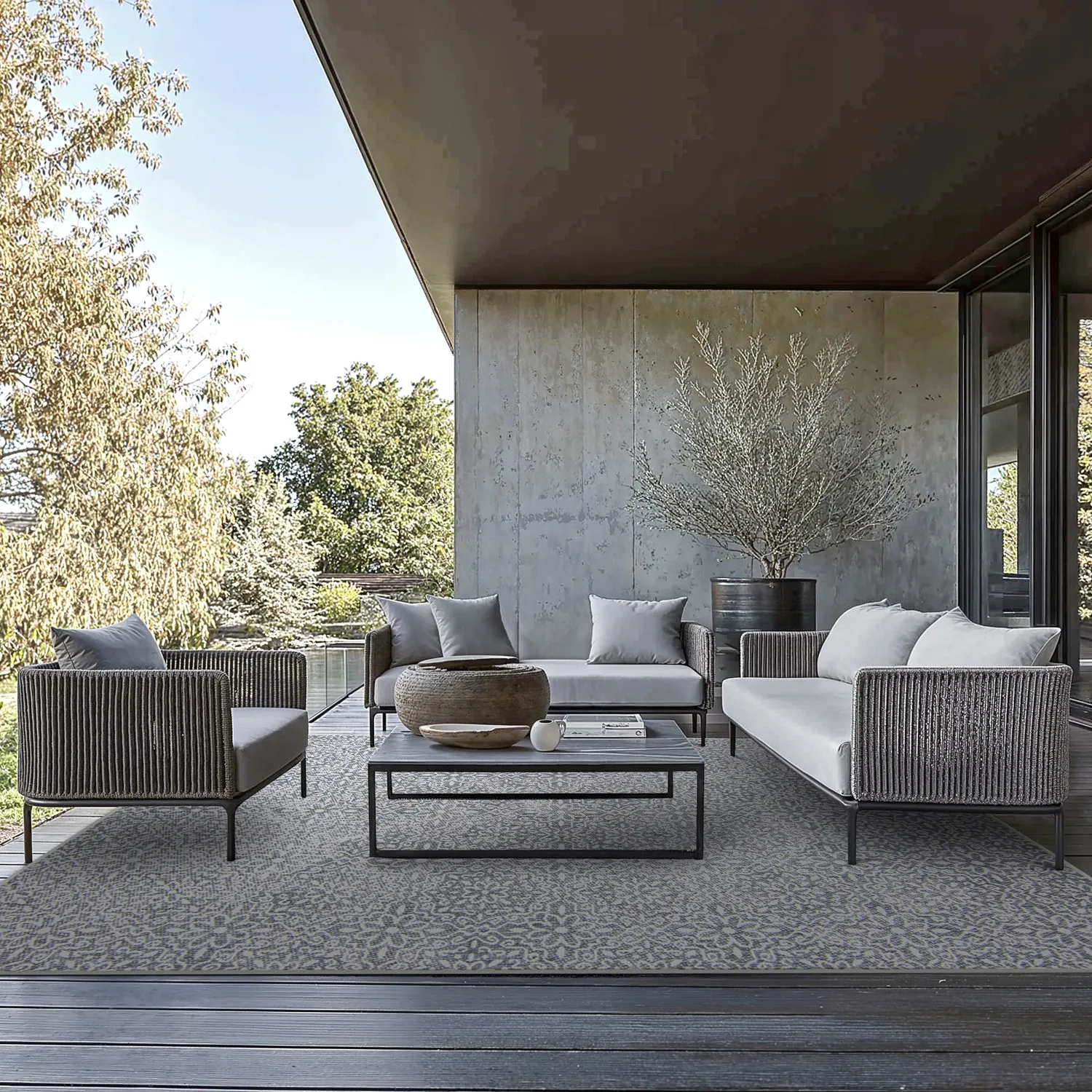 Tæpper til indendørs/udendørs brug - Alesund (grå)